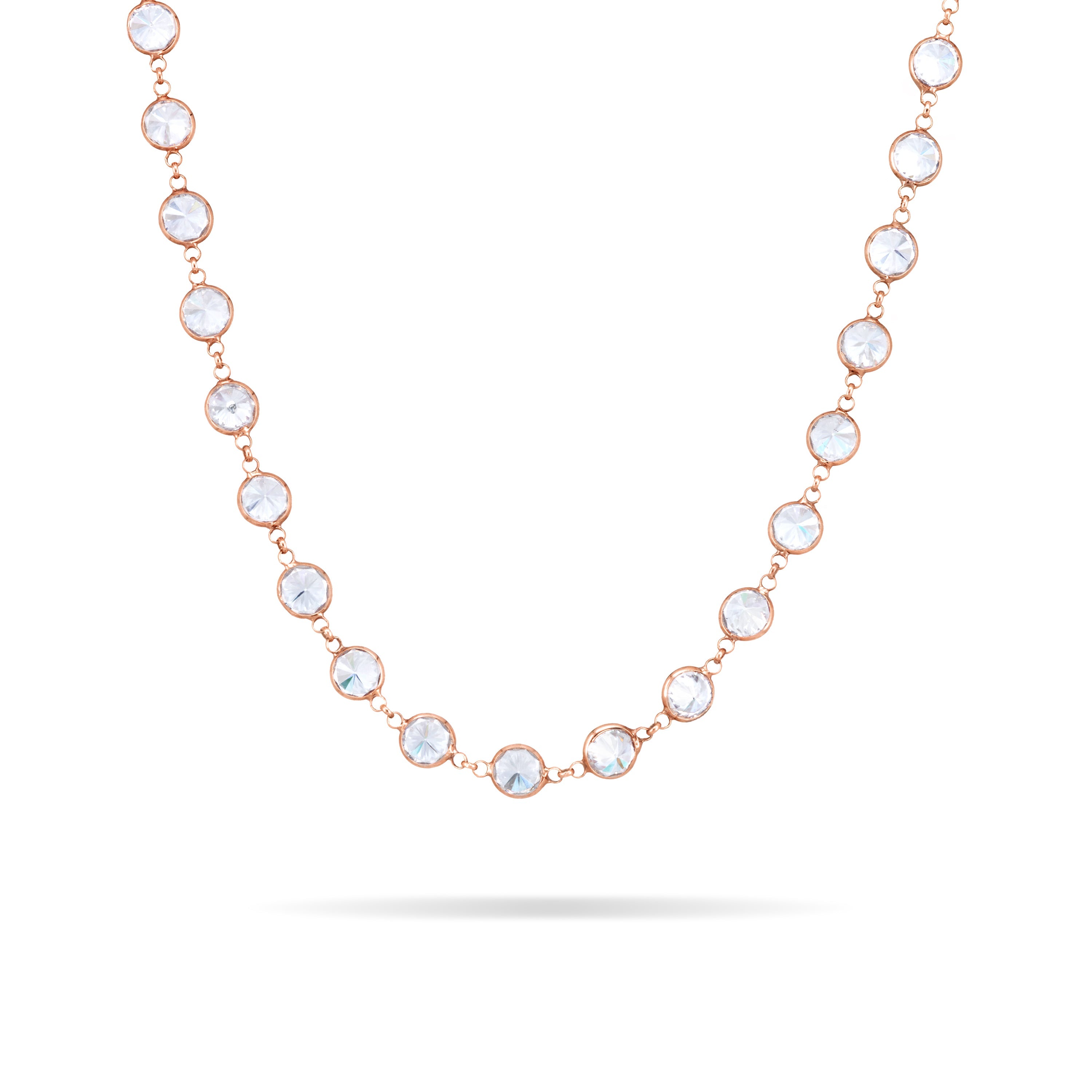 Eternity Big Round Bezel Chain Choker