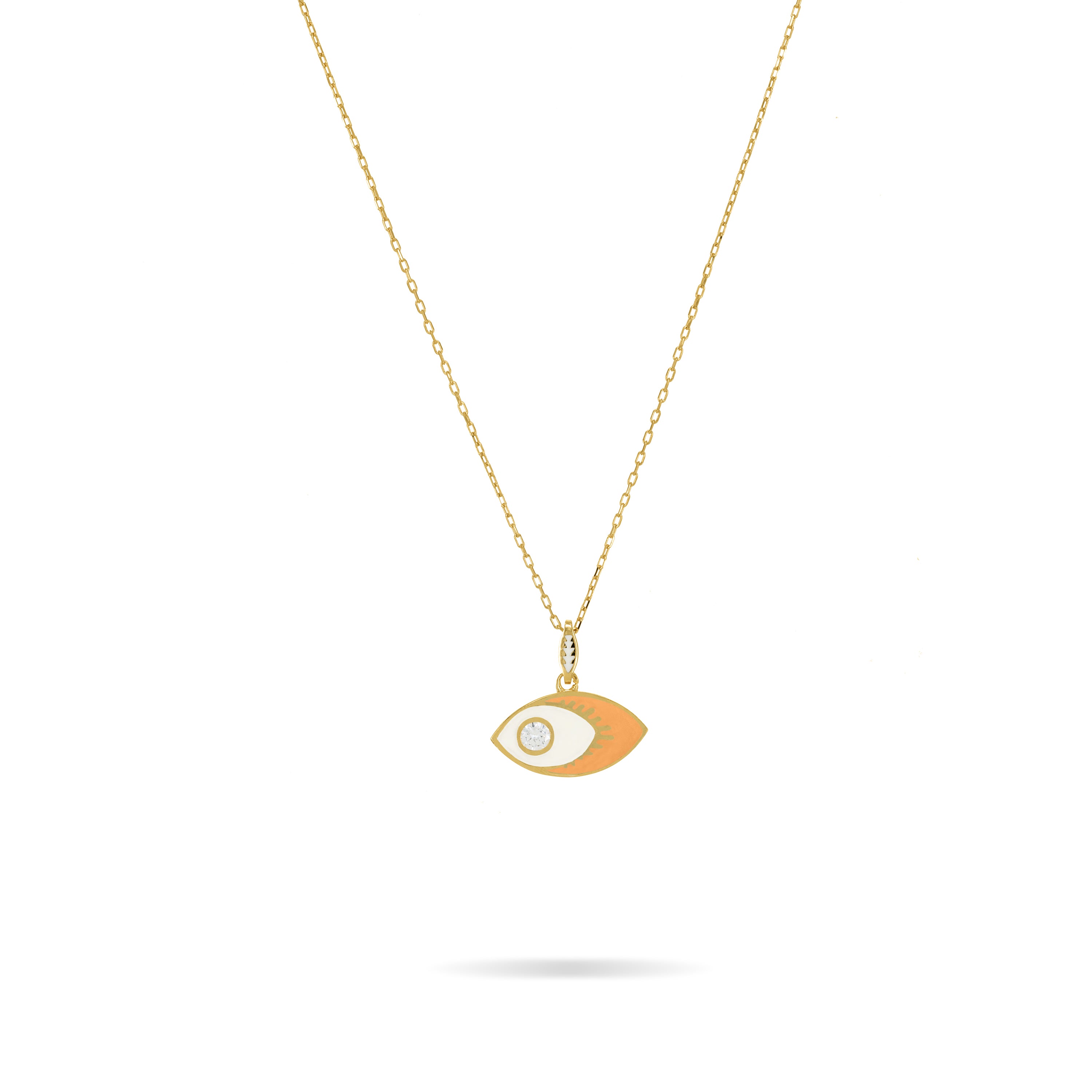 Evil Eye Enamel Pendant Necklace