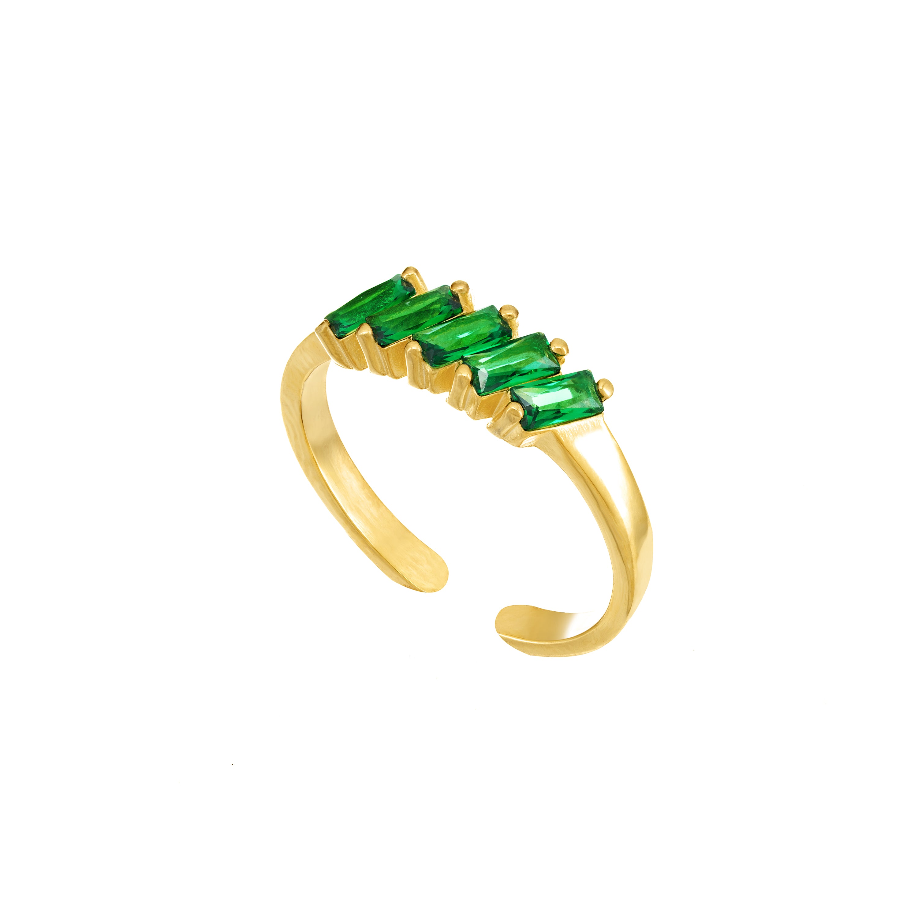 Five Baguette Inclined Ring
