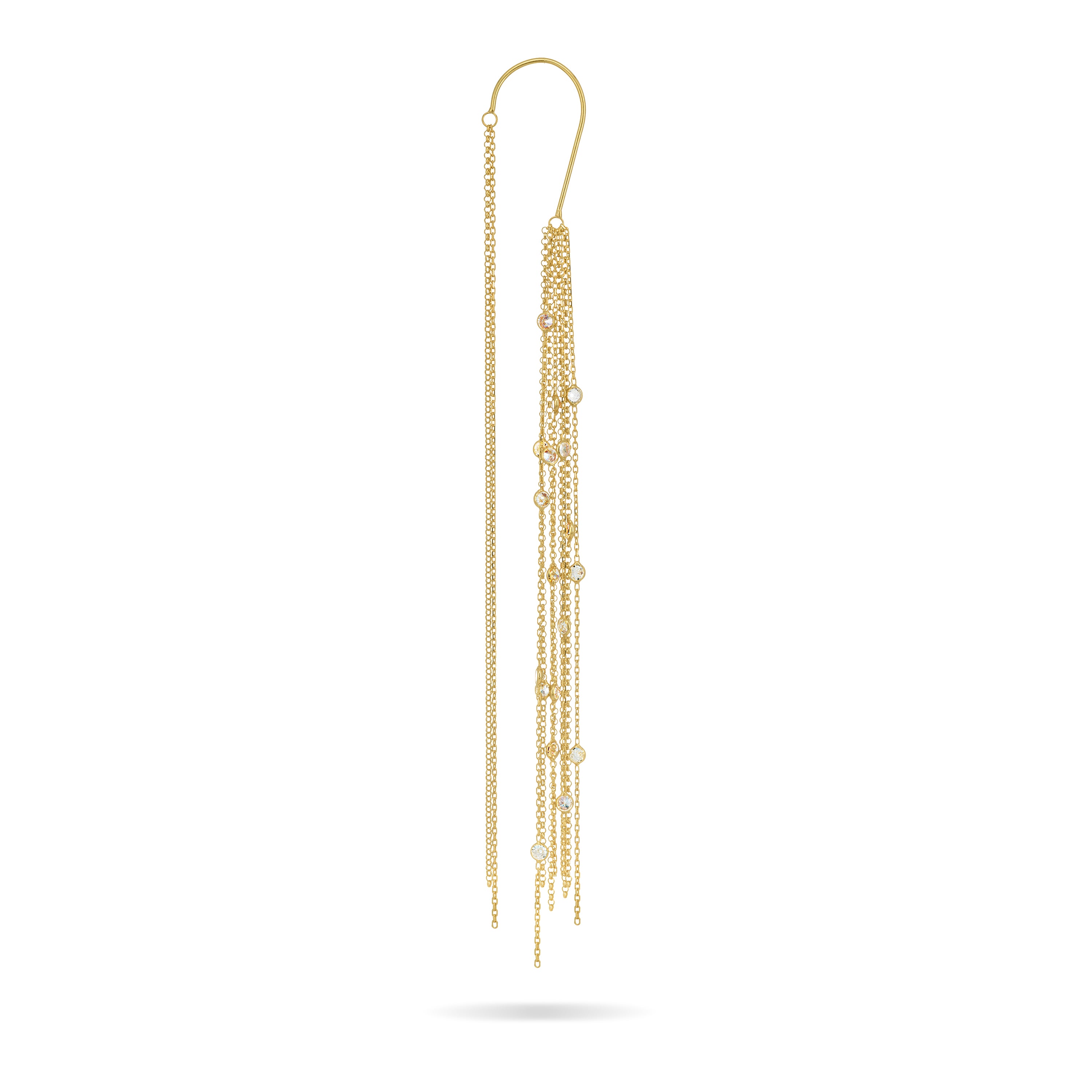 Fringe Cascade Chain Drop Ear Cuff