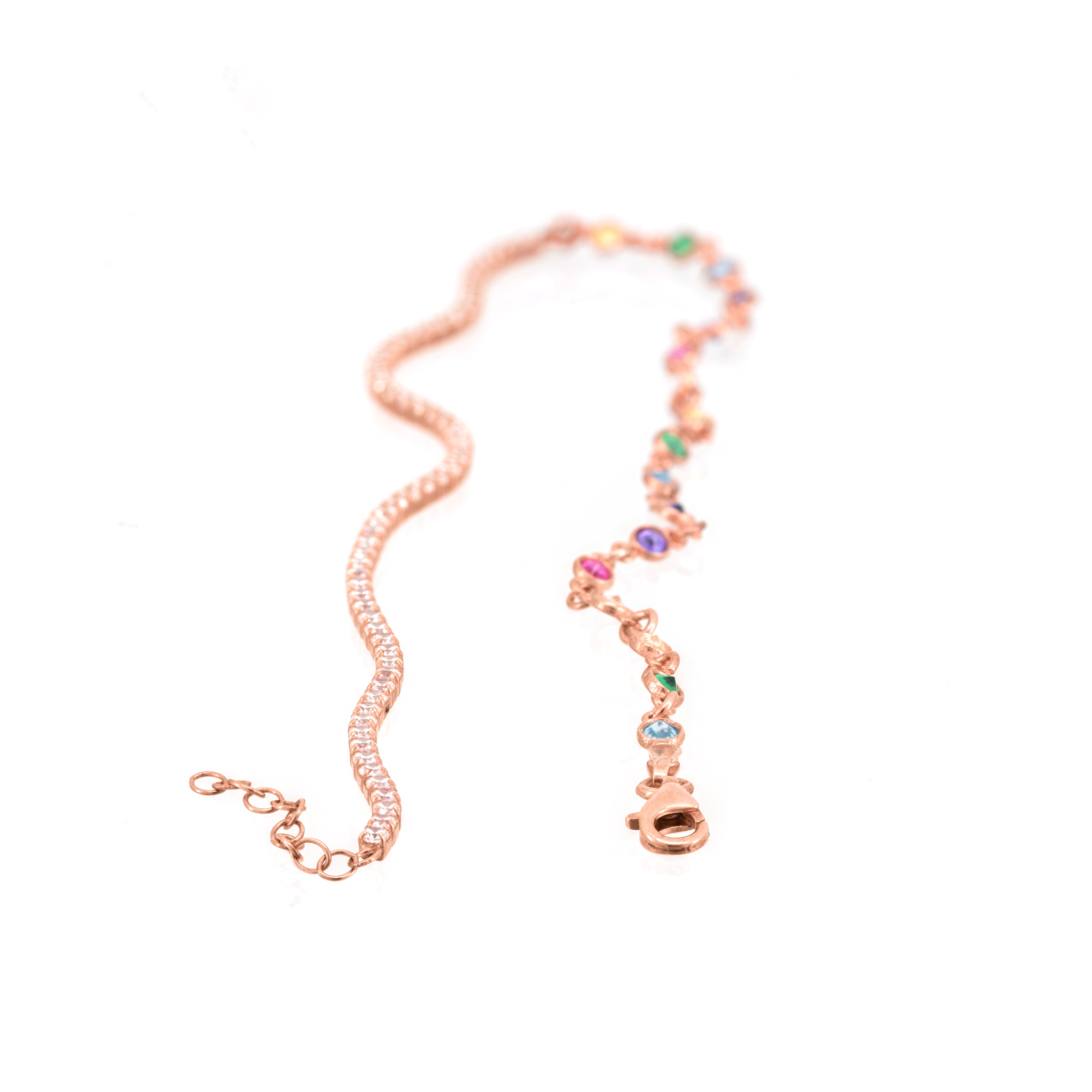 Half Tennis Half Connected Dots Chain Choker