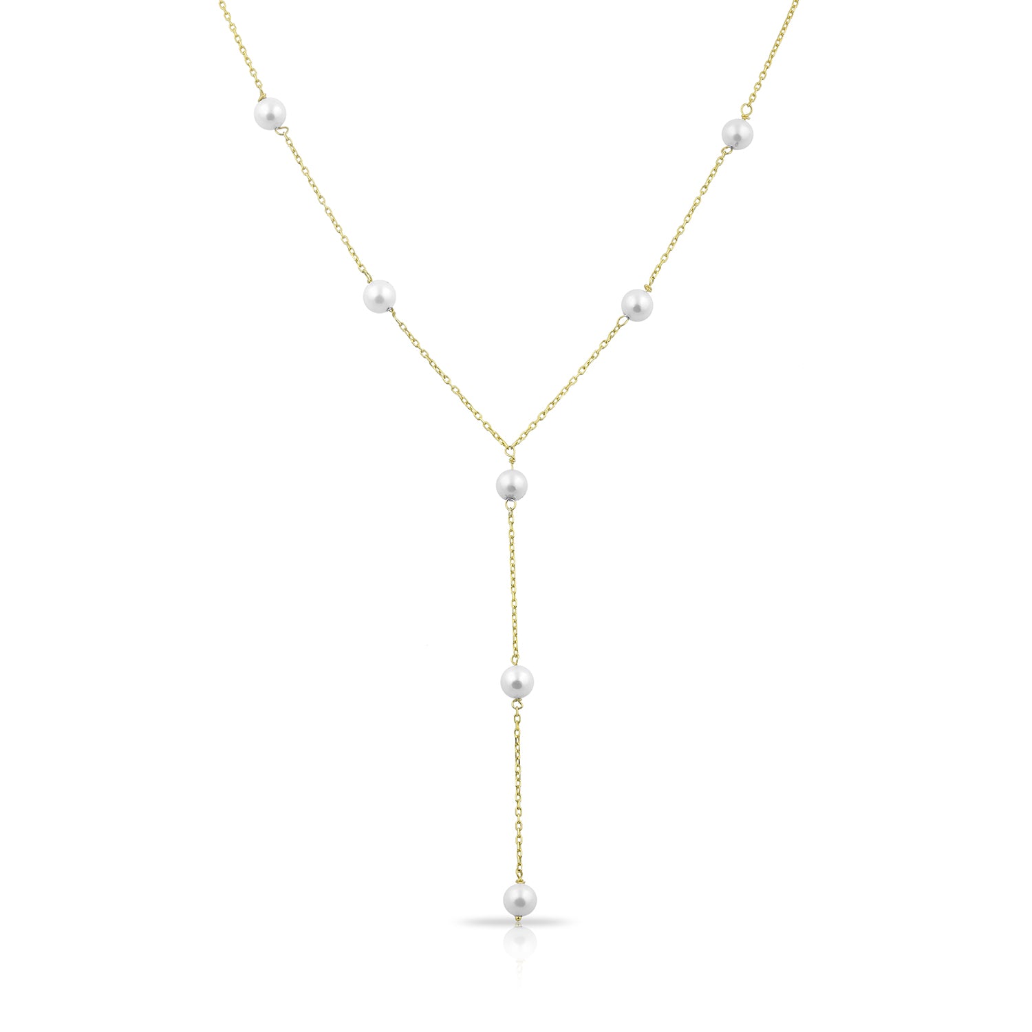 Multi Pearl Lariat Necklace