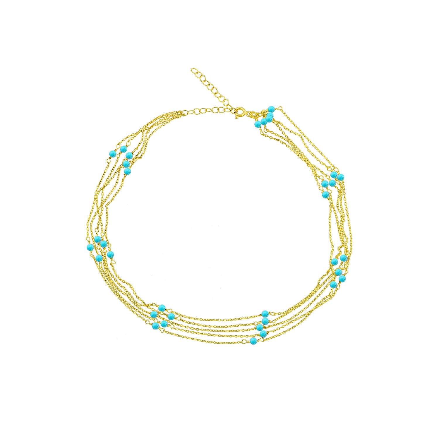 سلاسل متعددة لذيذة مع قلادة الأحجار