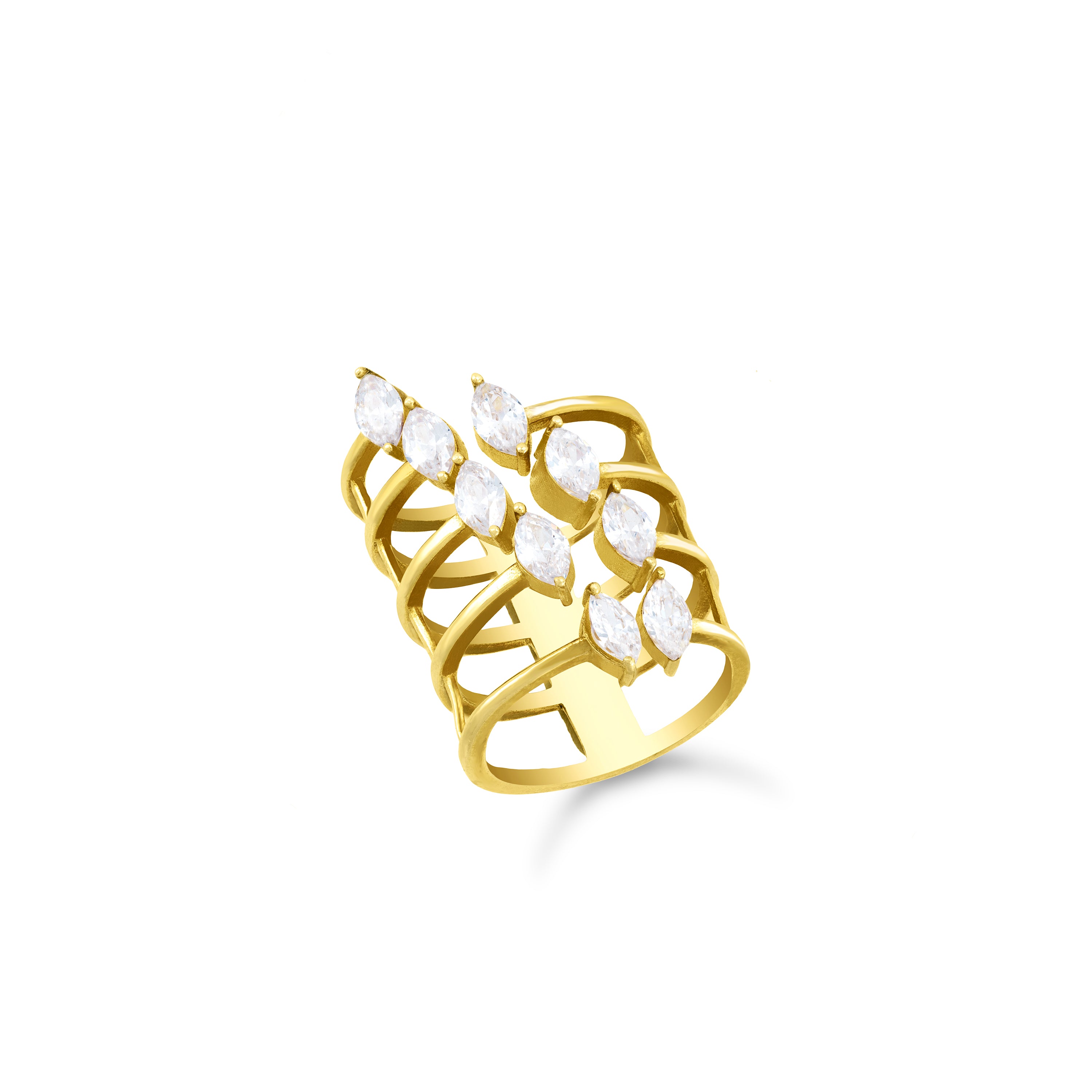 Open Cuff Marquise Ring