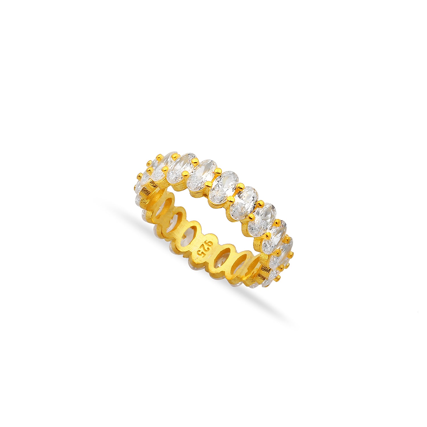Oval Eternity Ring - Gold White