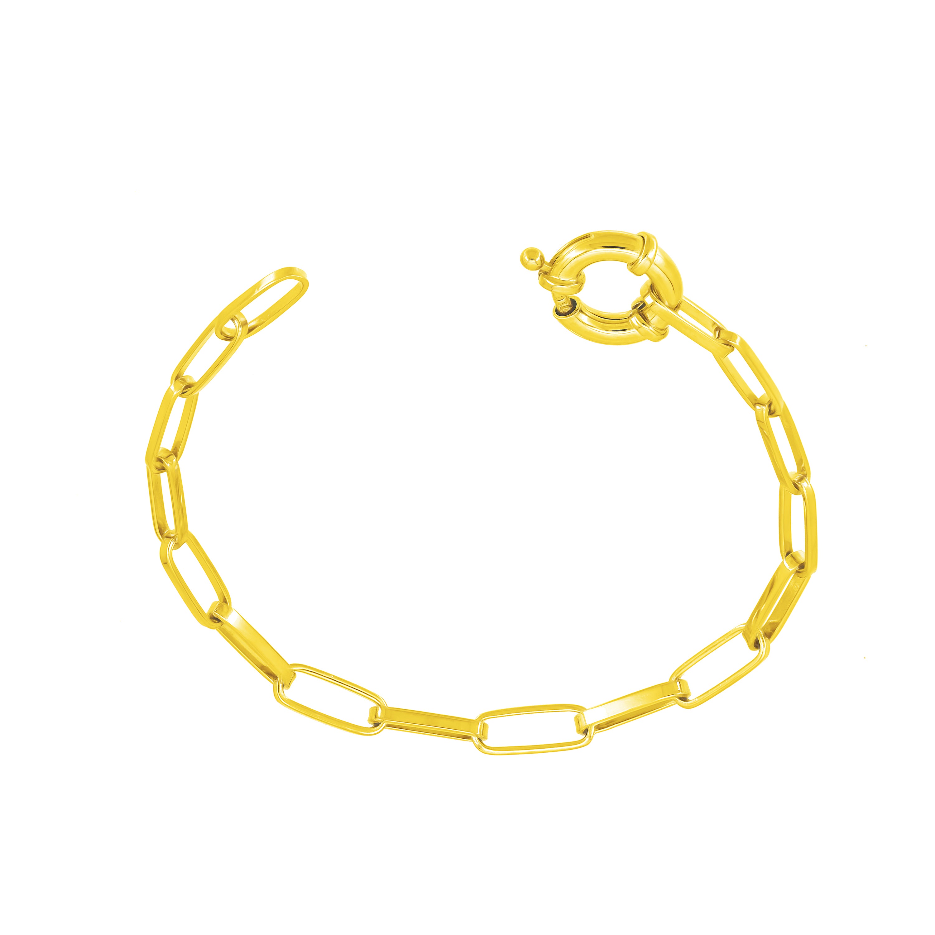 Paperclip Bracelet With Big Spring Clasp