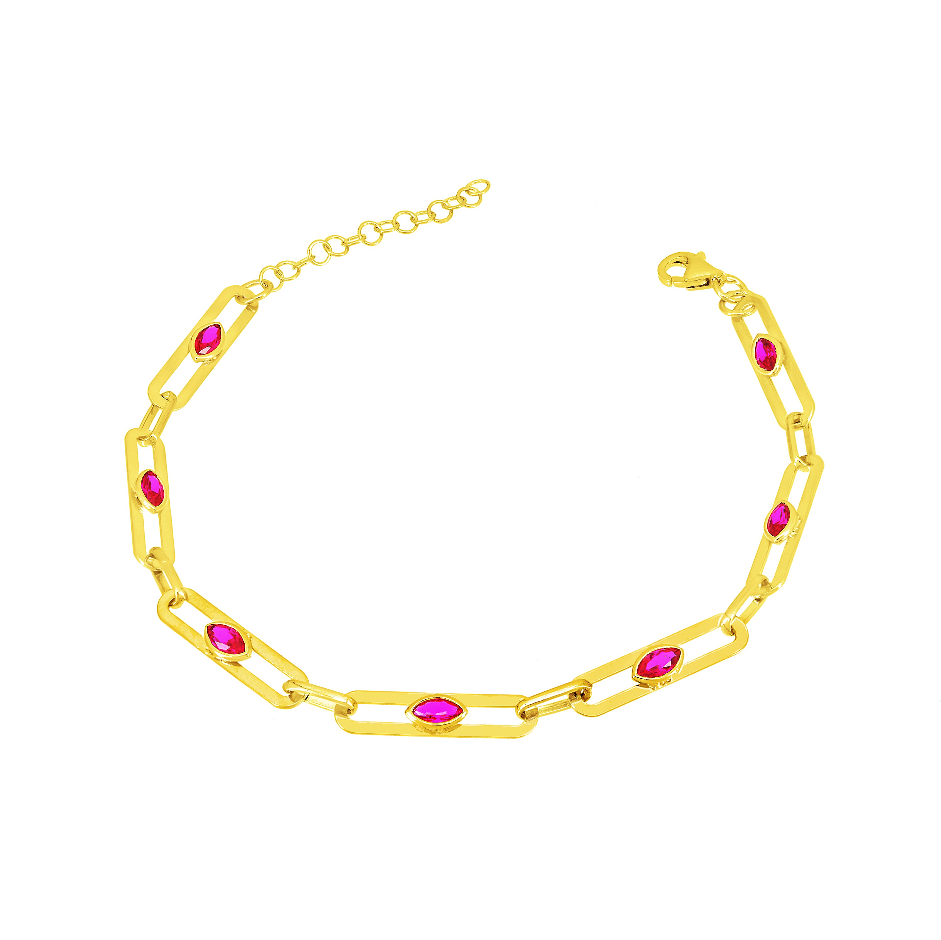 Paperclip With Marquise Zirconia Bracelet