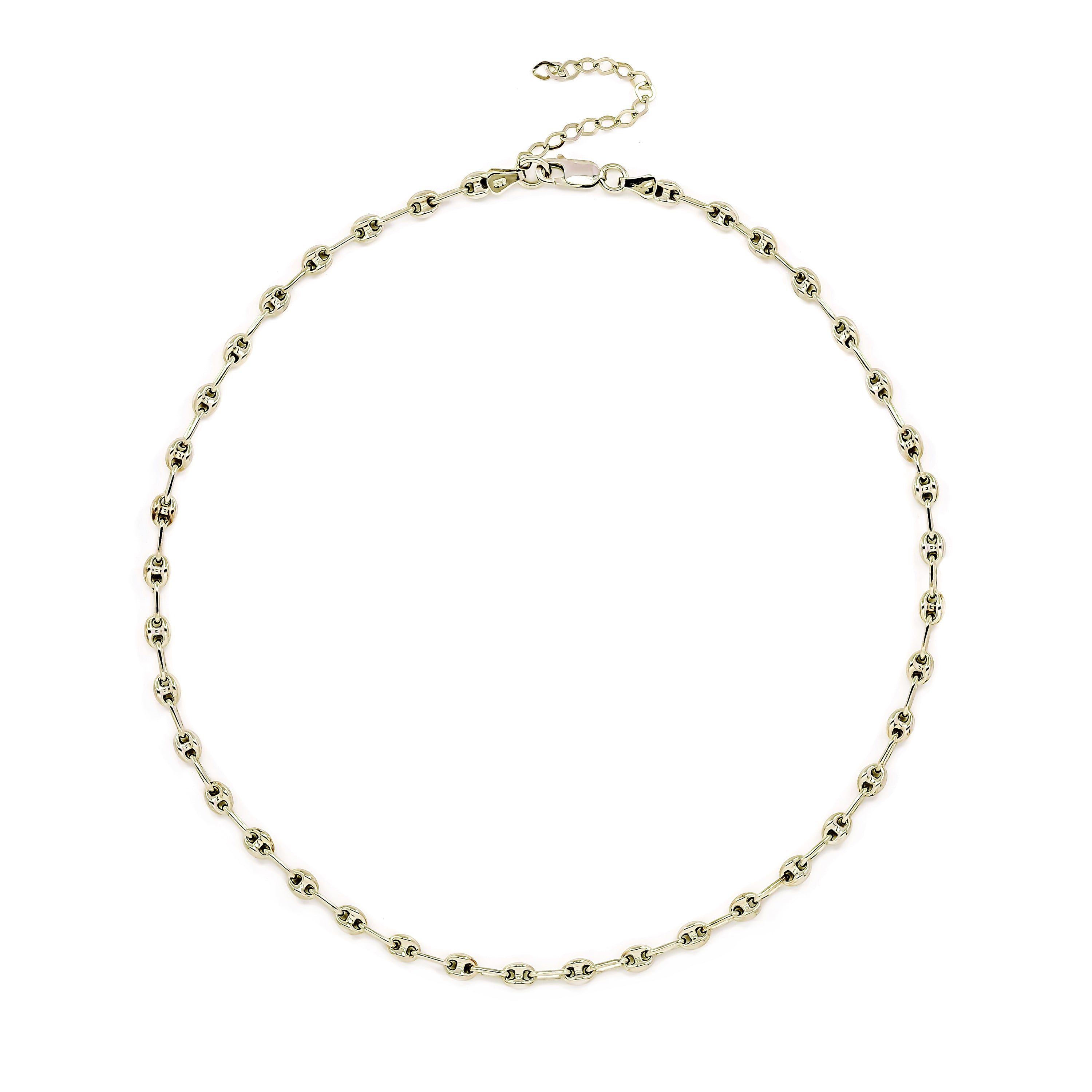 Puffed Mariner Link Chain Necklace