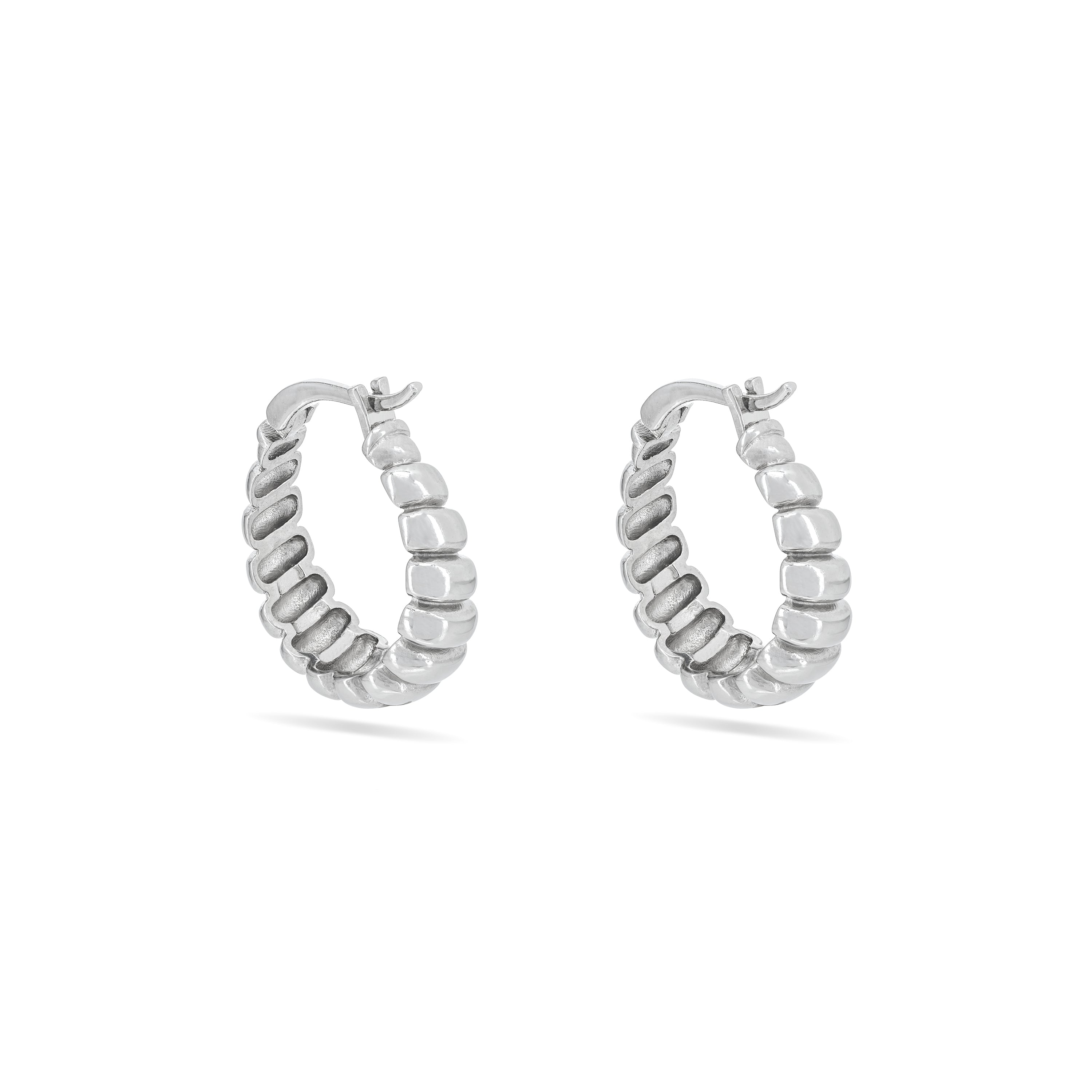 Puffed Shrimp Hoop Earring