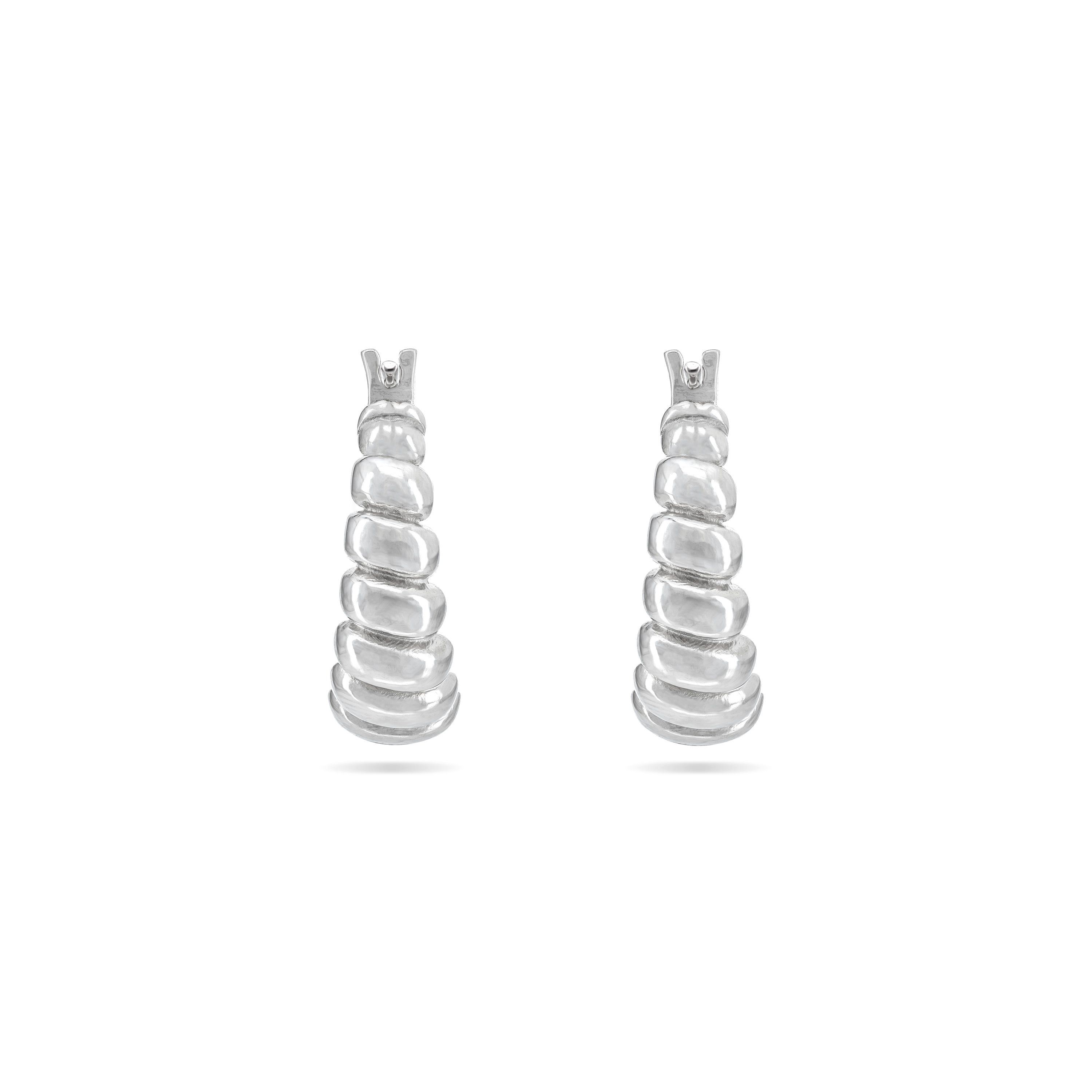Puffed Shrimp Hoop Earring