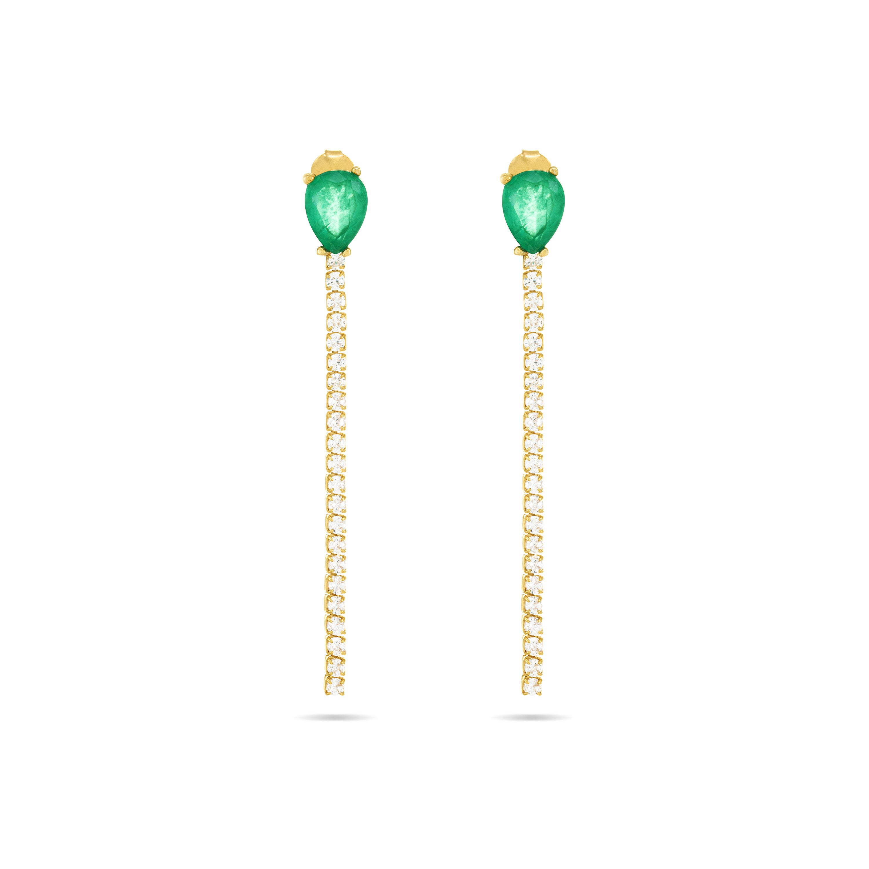 Reversed Teardrop Tennis Earring