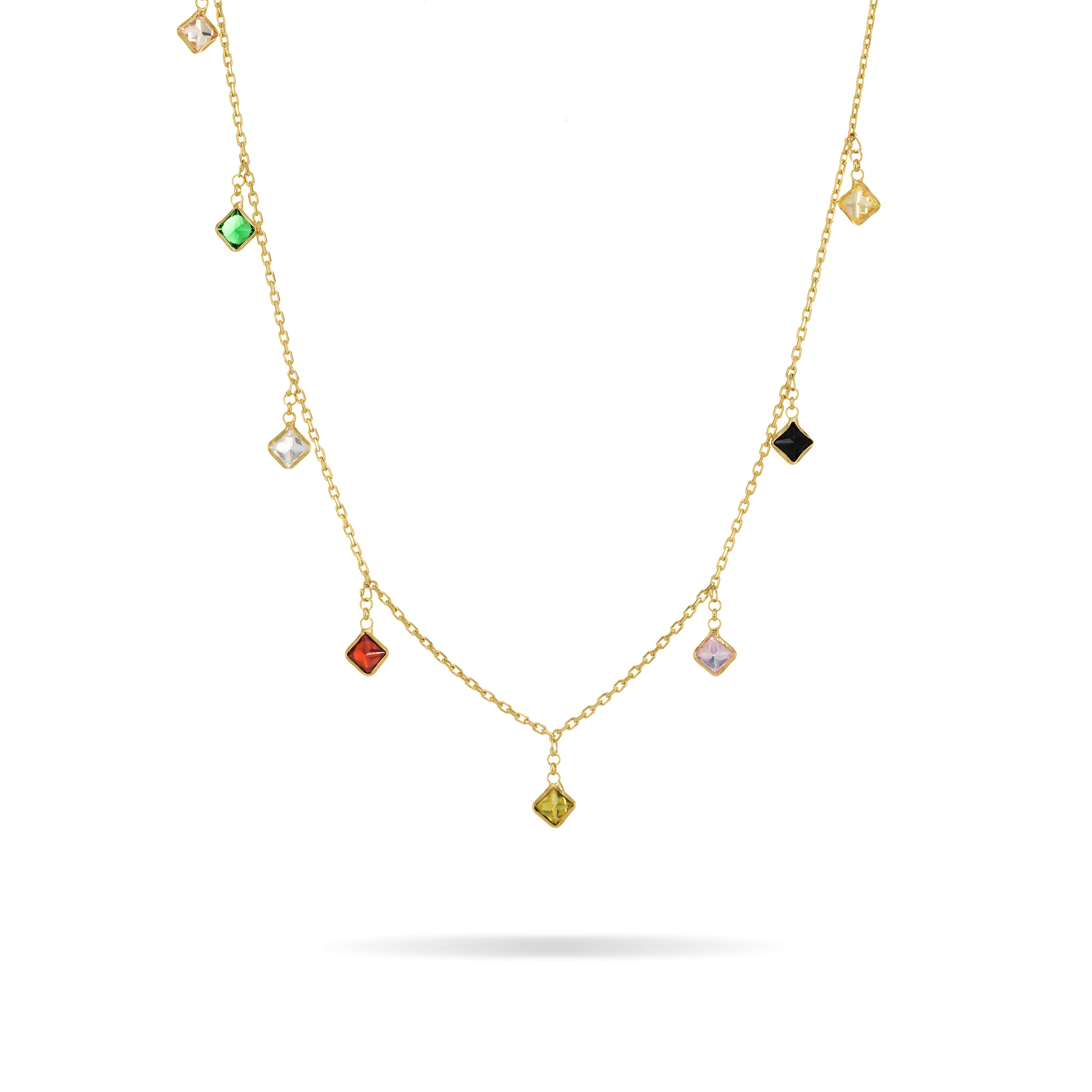 Square Droplets Chain Necklace