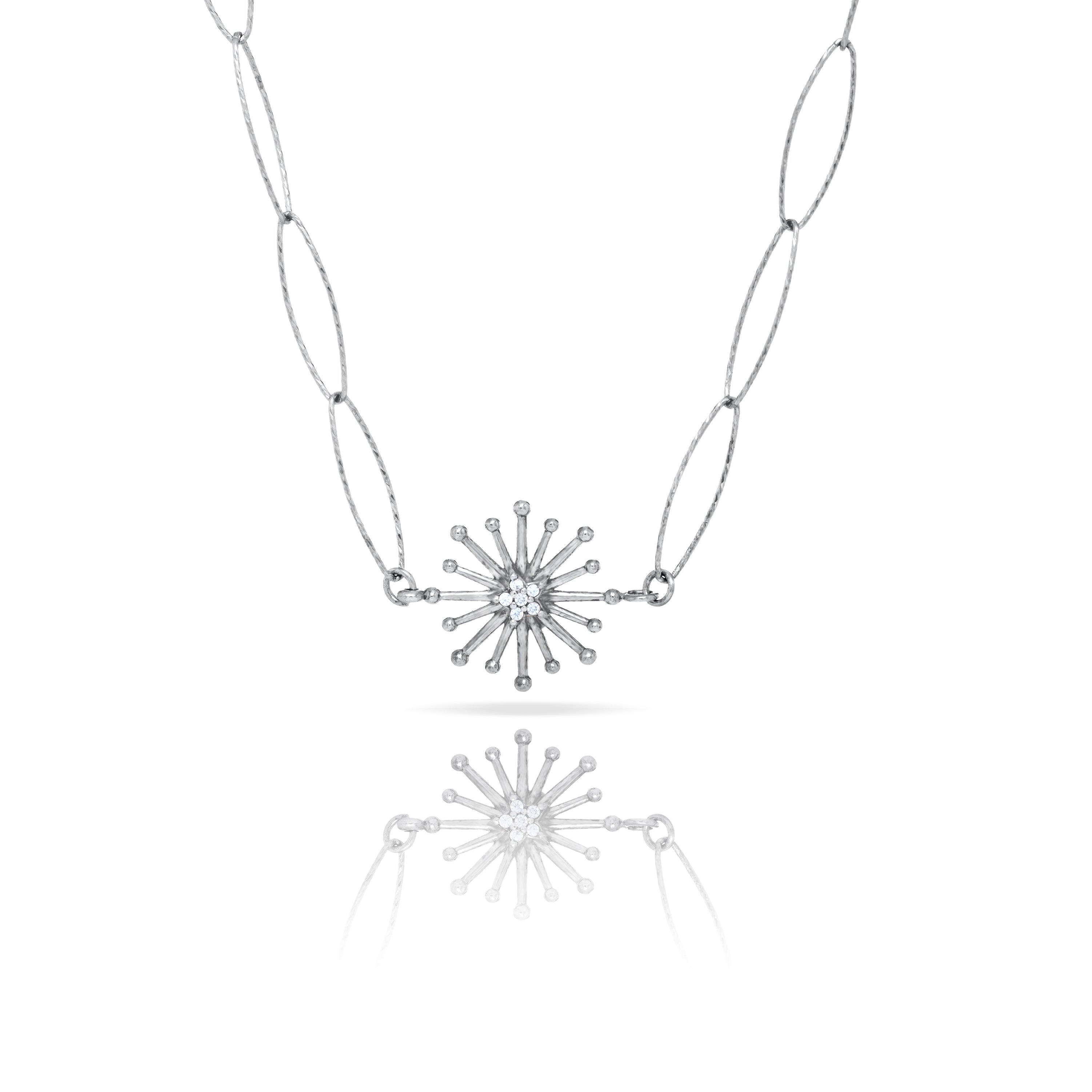 Starburst Oval Chain Necklace