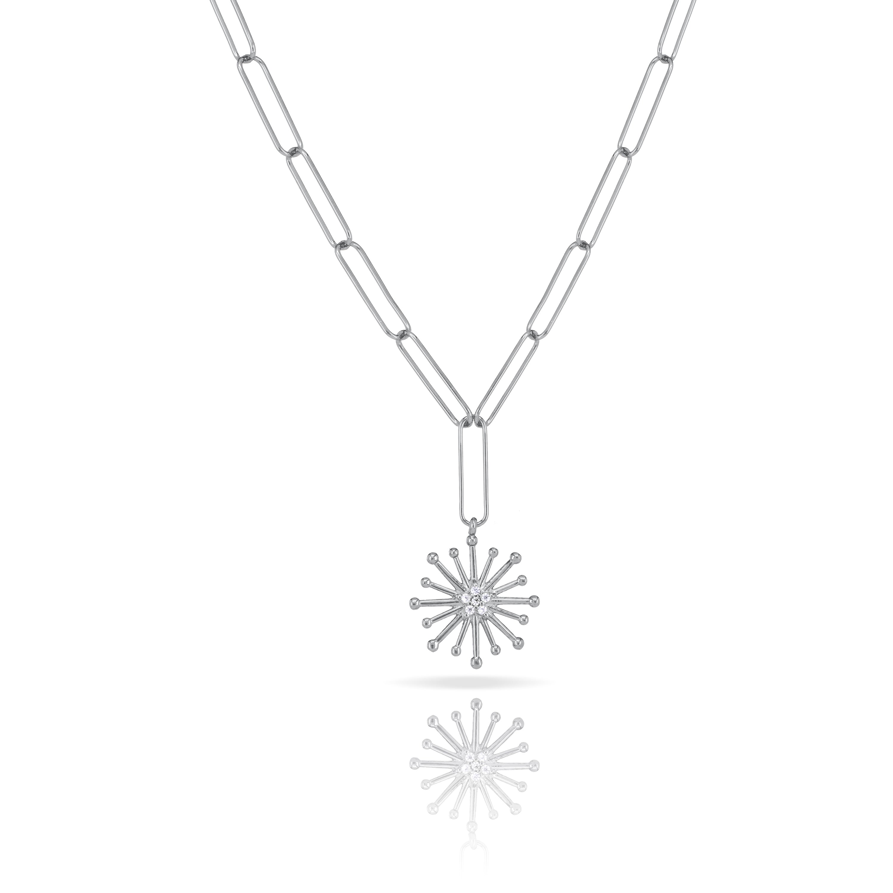 Starburst Paperclip Y Chain Necklace