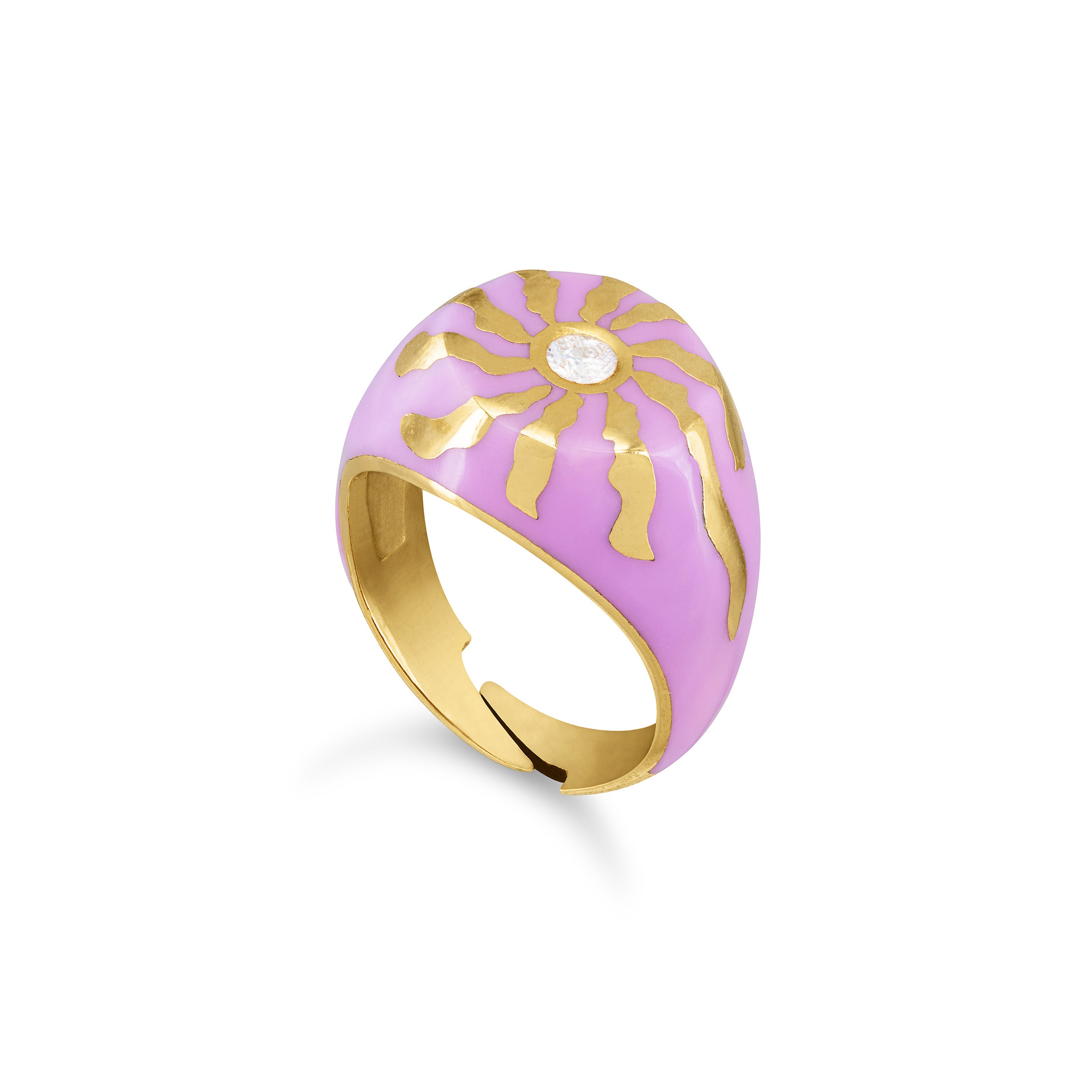 Sun Rays Big Signet Enamel Ring