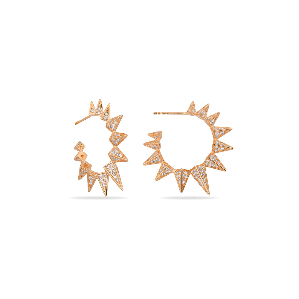 Sun Rays Open Hoop Earring