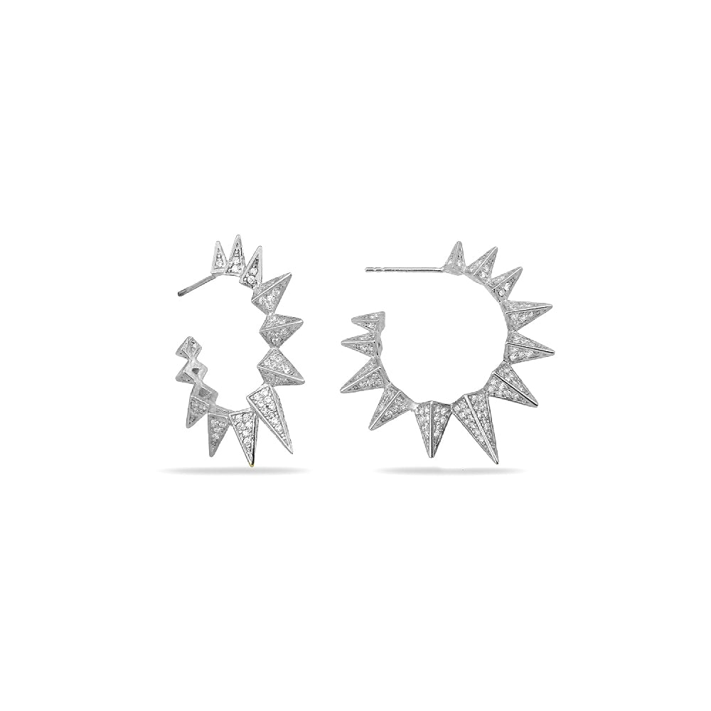 Sun Rays Open Hoop Earring