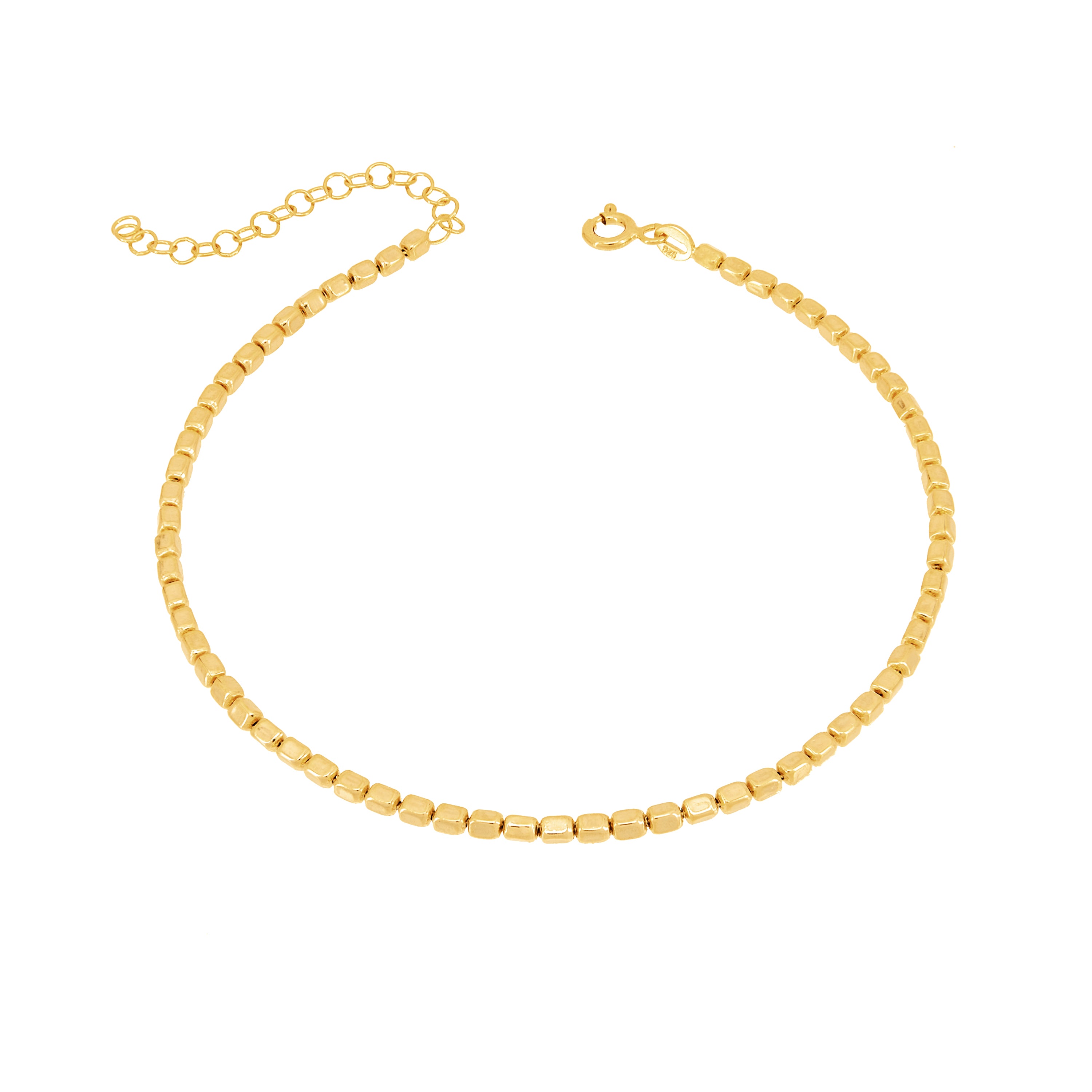 Thin Dainty Block Chain Anklet