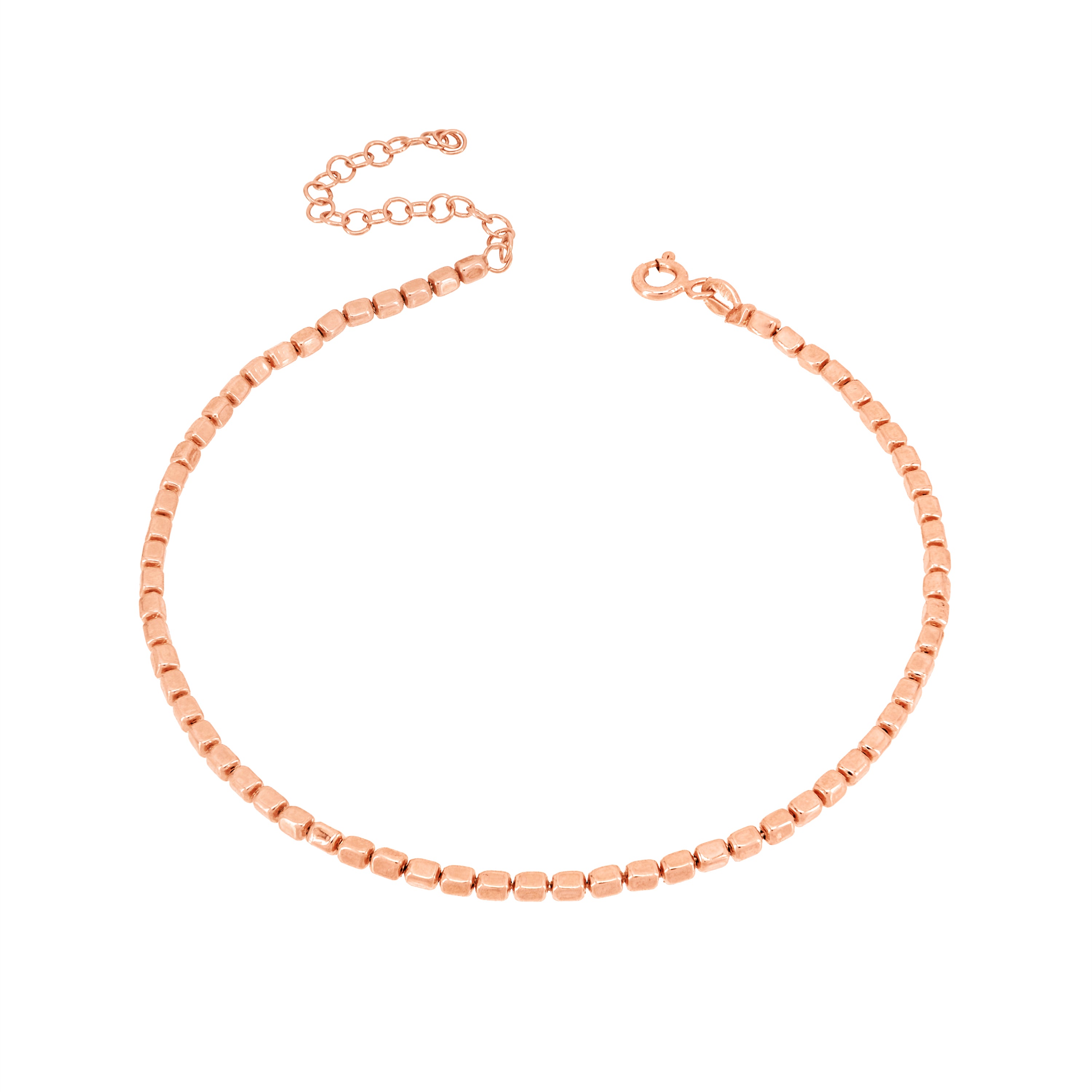 Thin Dainty Block Chain Anklet