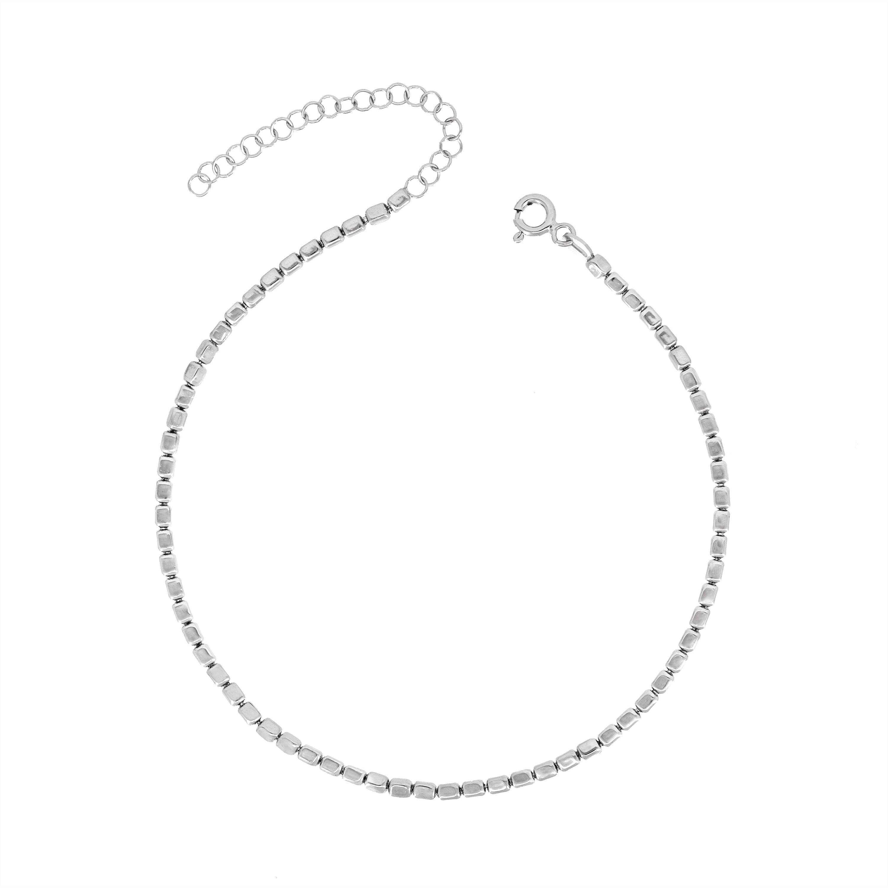Thin Dainty Block Chain Anklet