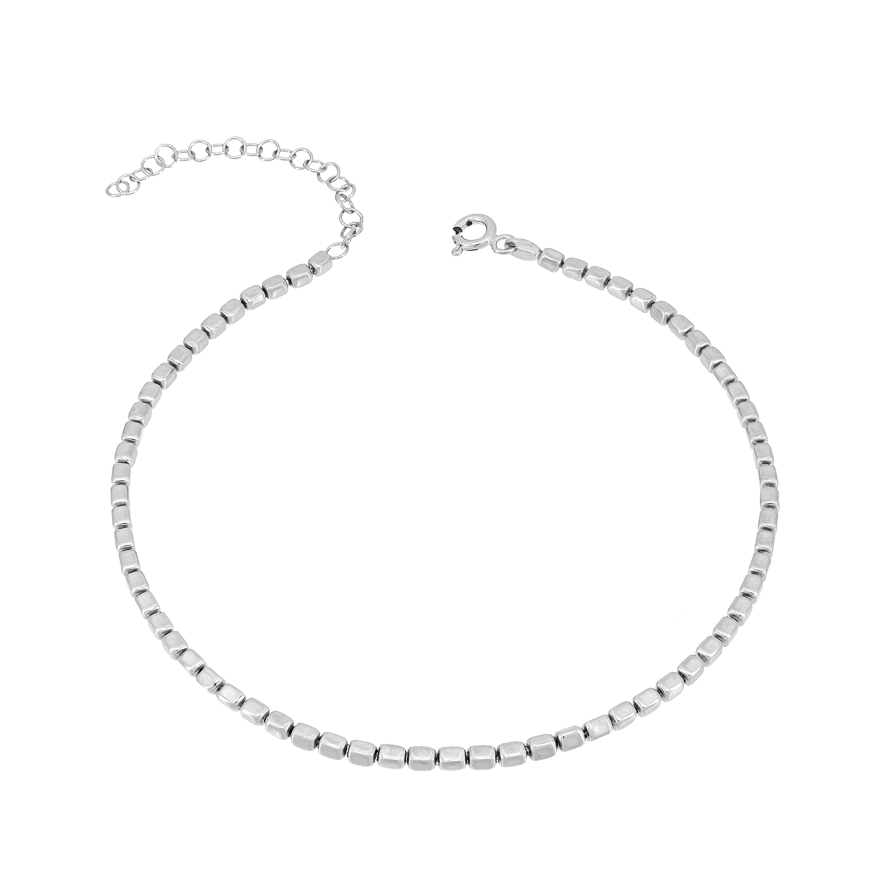 Thin Dainty Block Chain Anklet