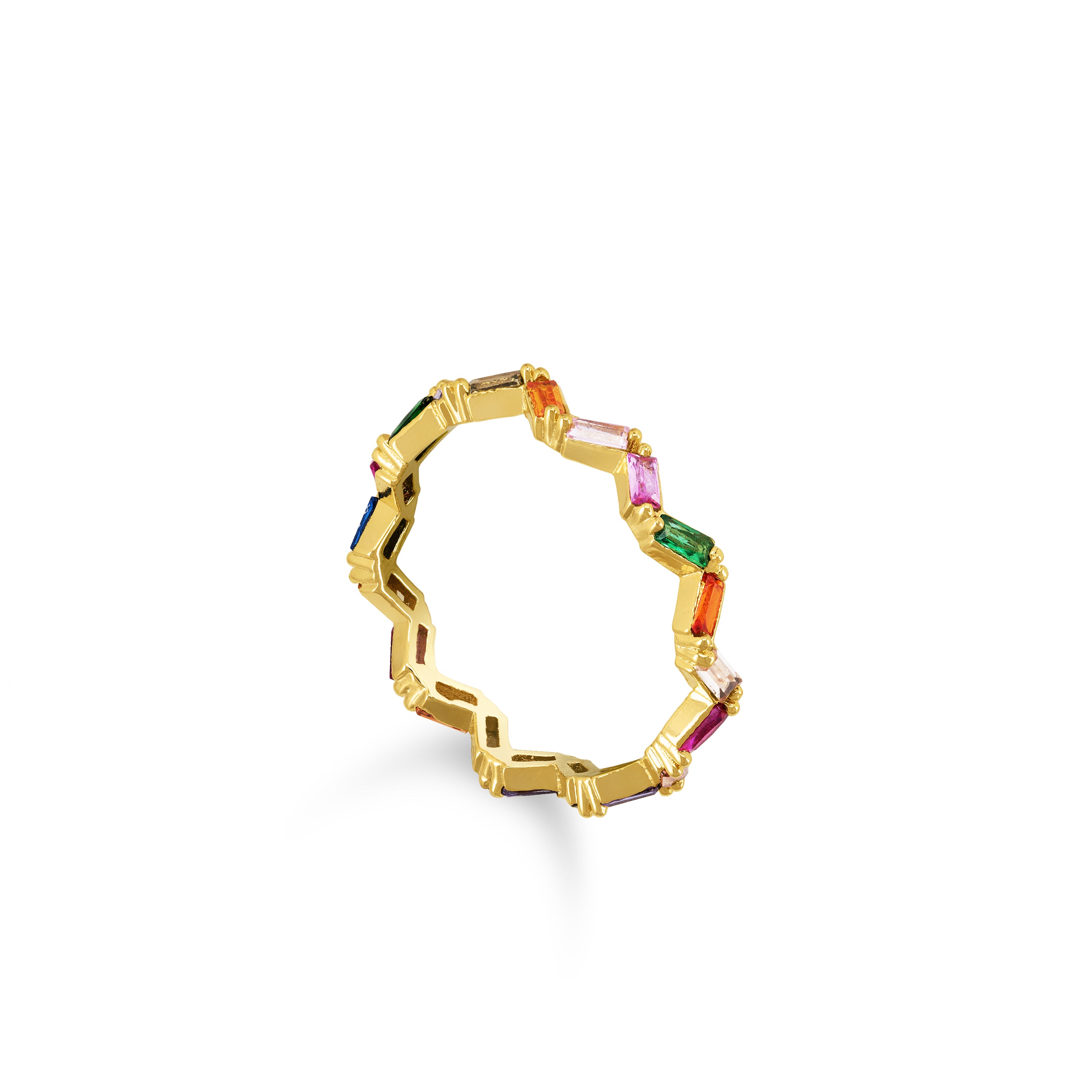 Thin Zig Zag Baguette Ring