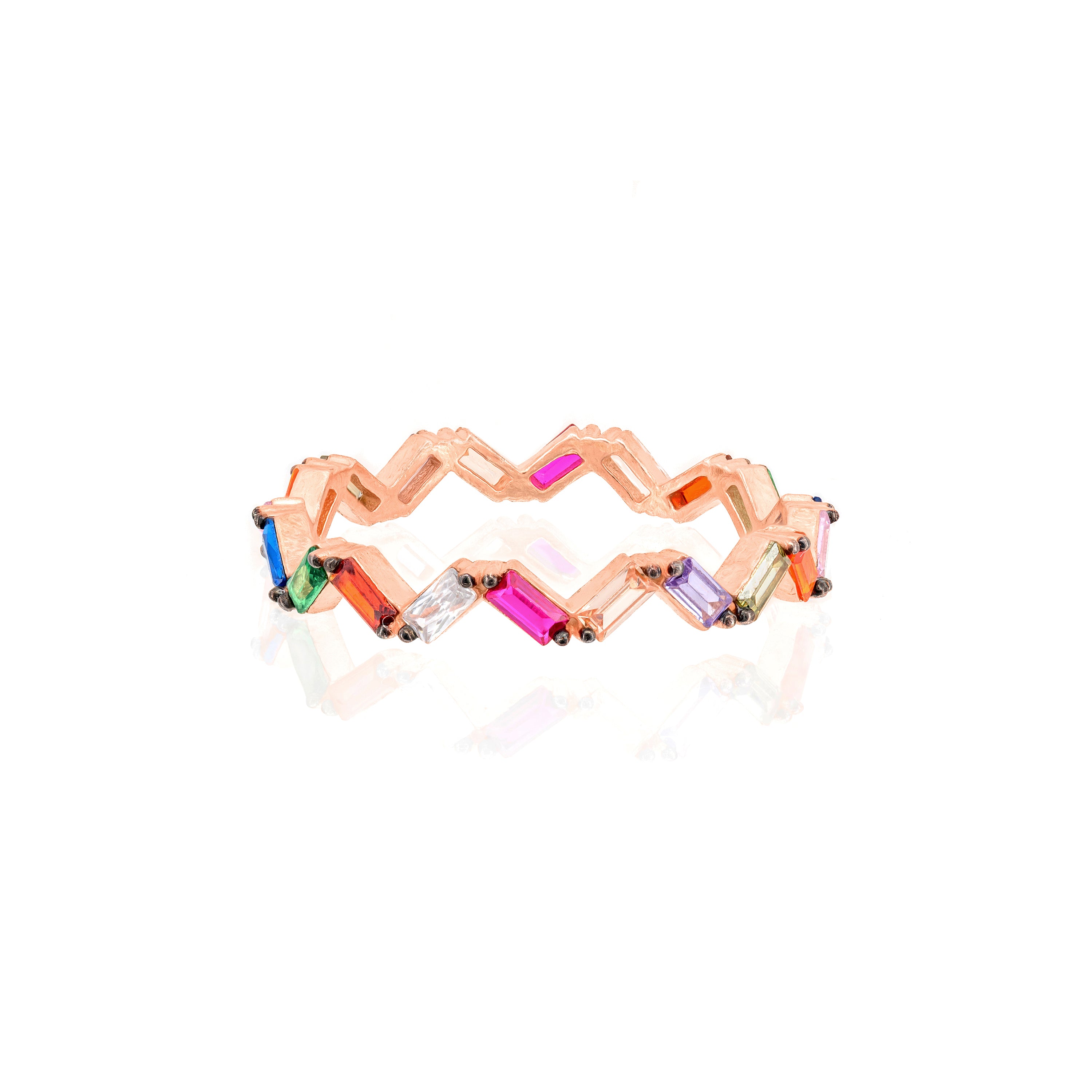 Thin Zig Zag Baguette Ring