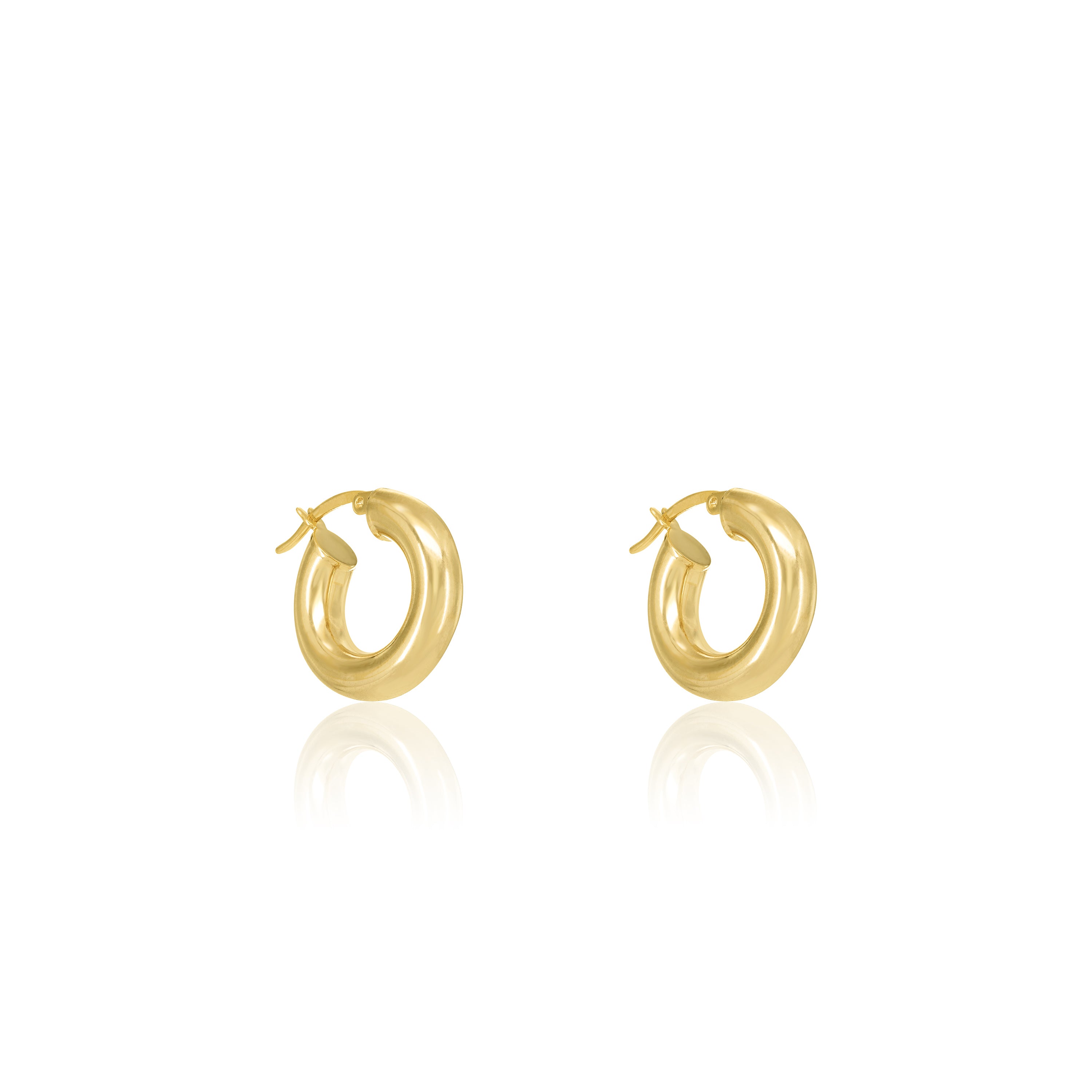 Tube Hoop Earrings - Gold