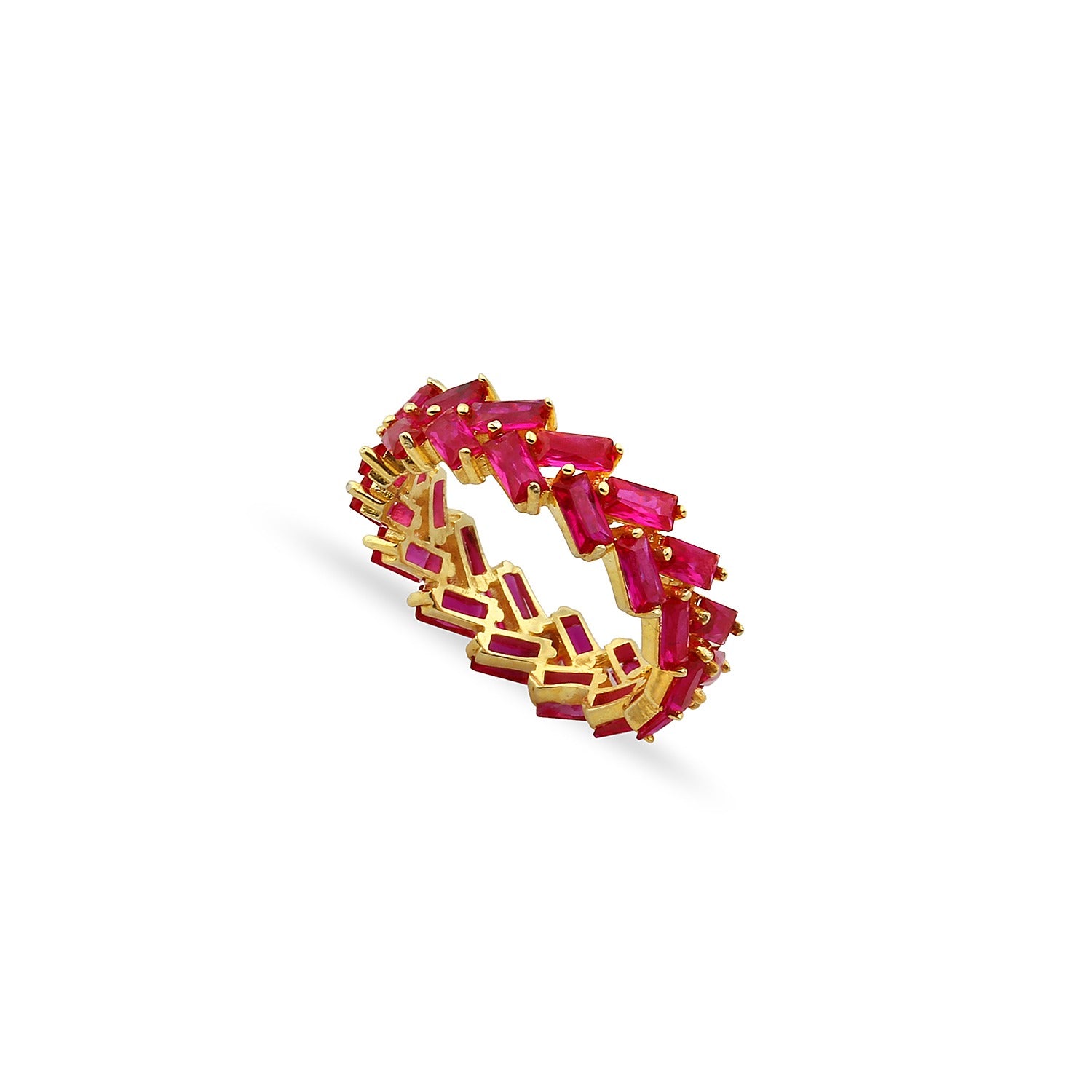 Two Baguette Line Eternity Ring
