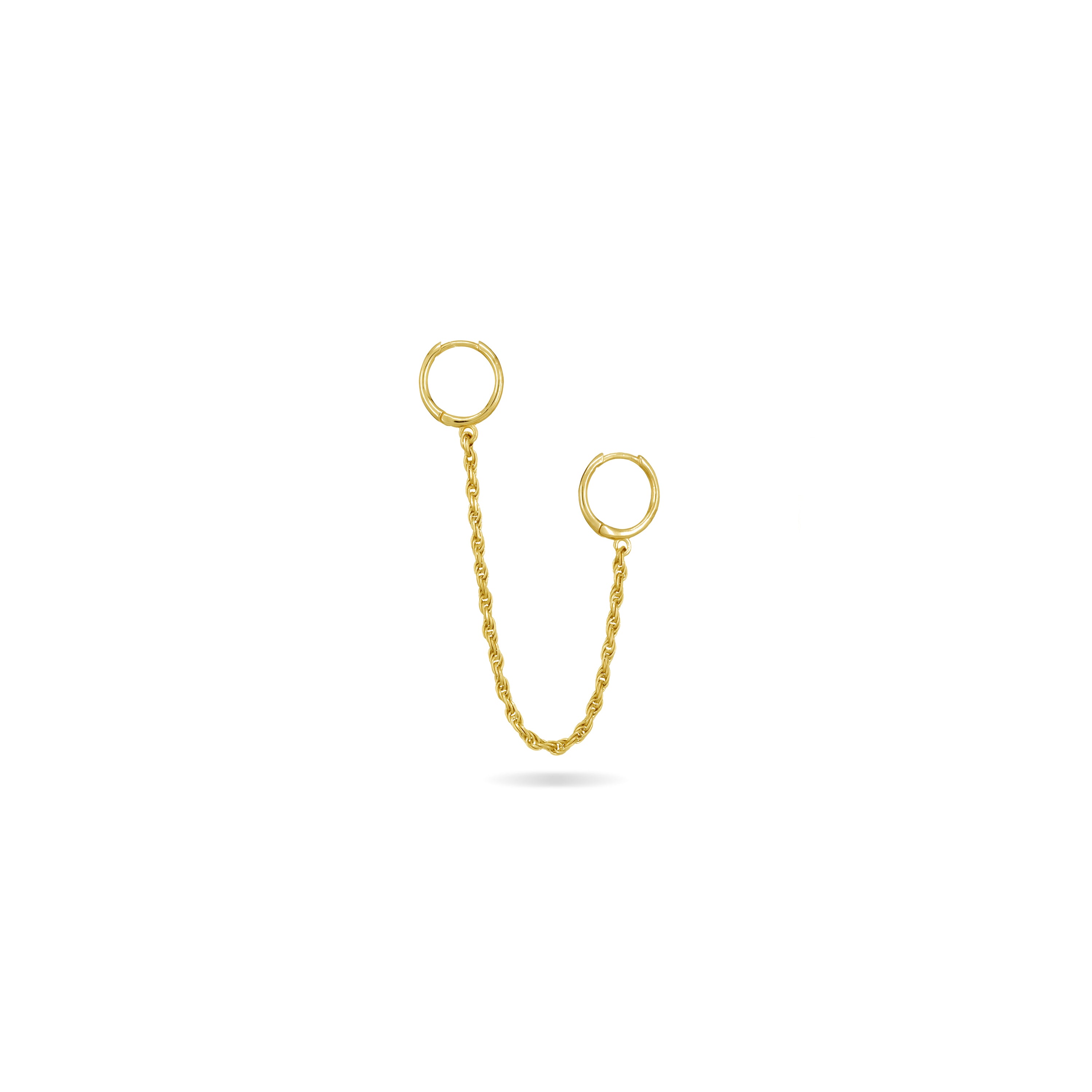 Two Hoop Simple Chain Earring