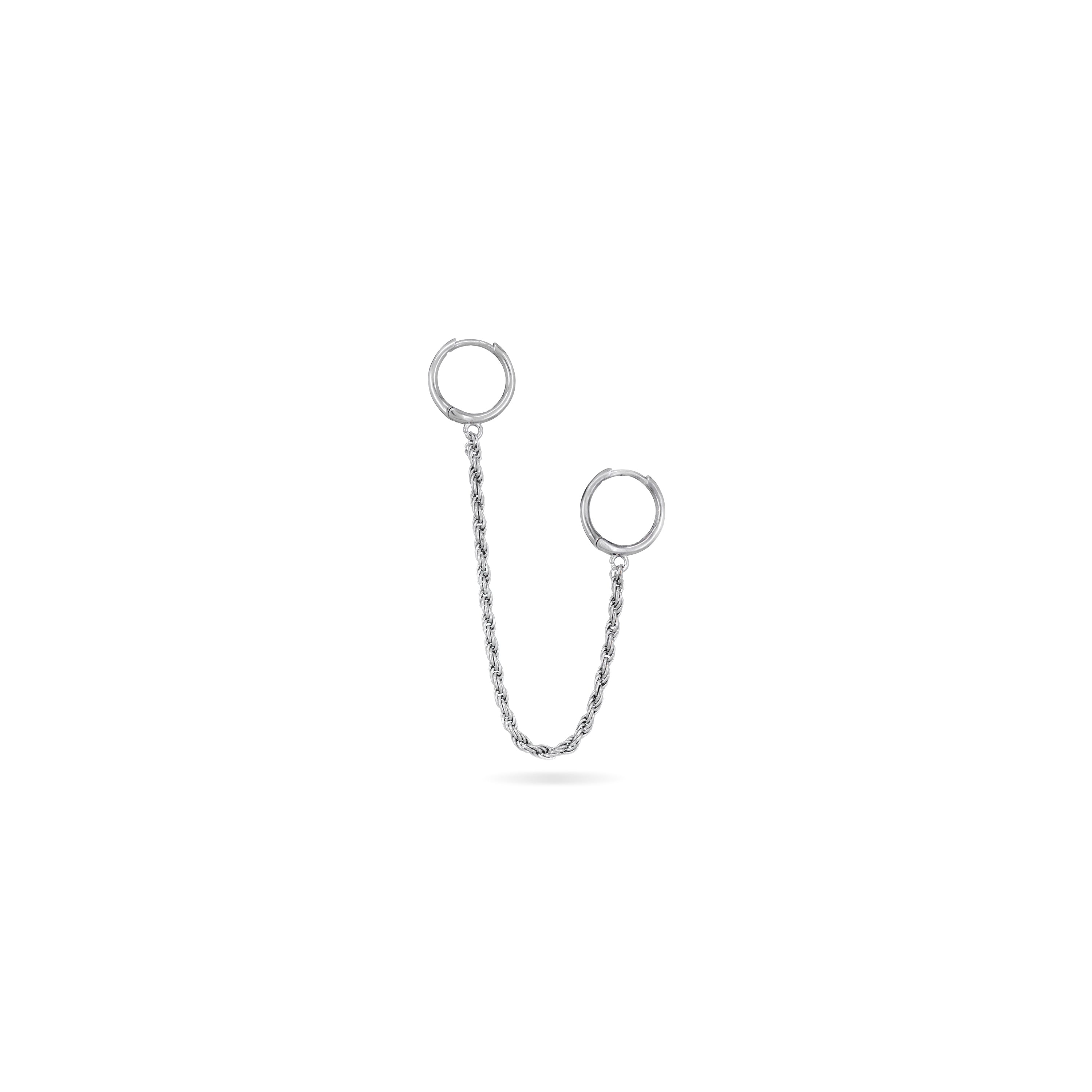 Two Hoop Simple Chain Earring