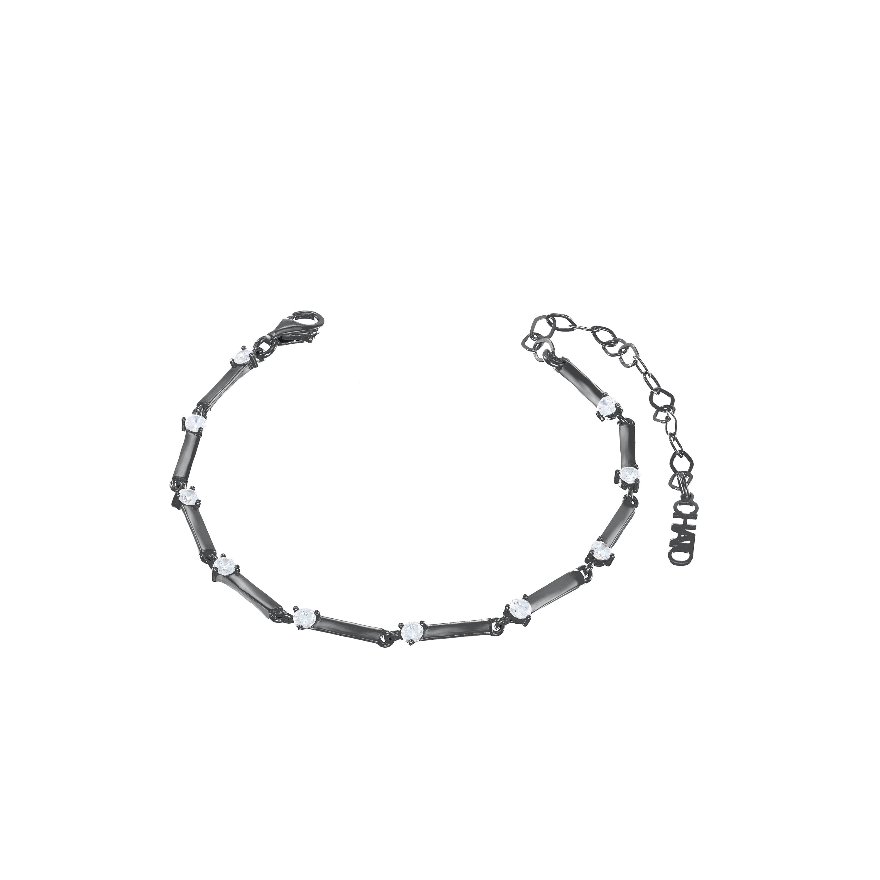 Bar Link Cz Bracelet - Black Rhodium
