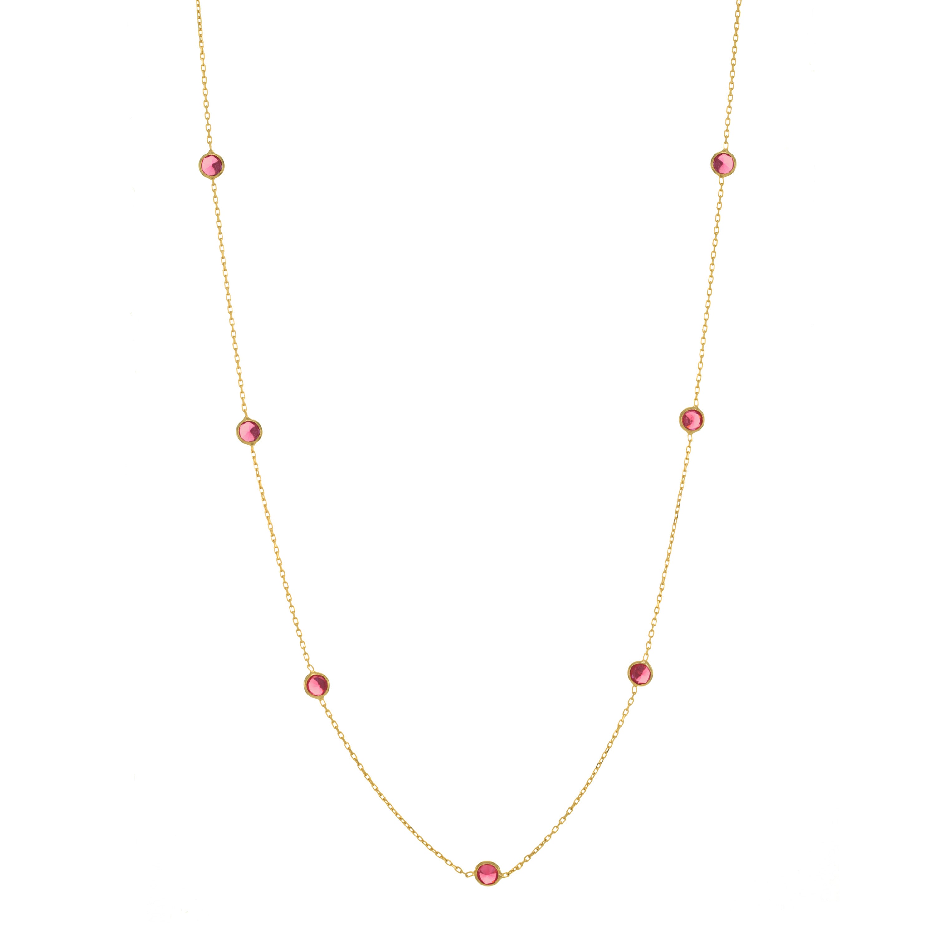Bezel Long Chain Necklace