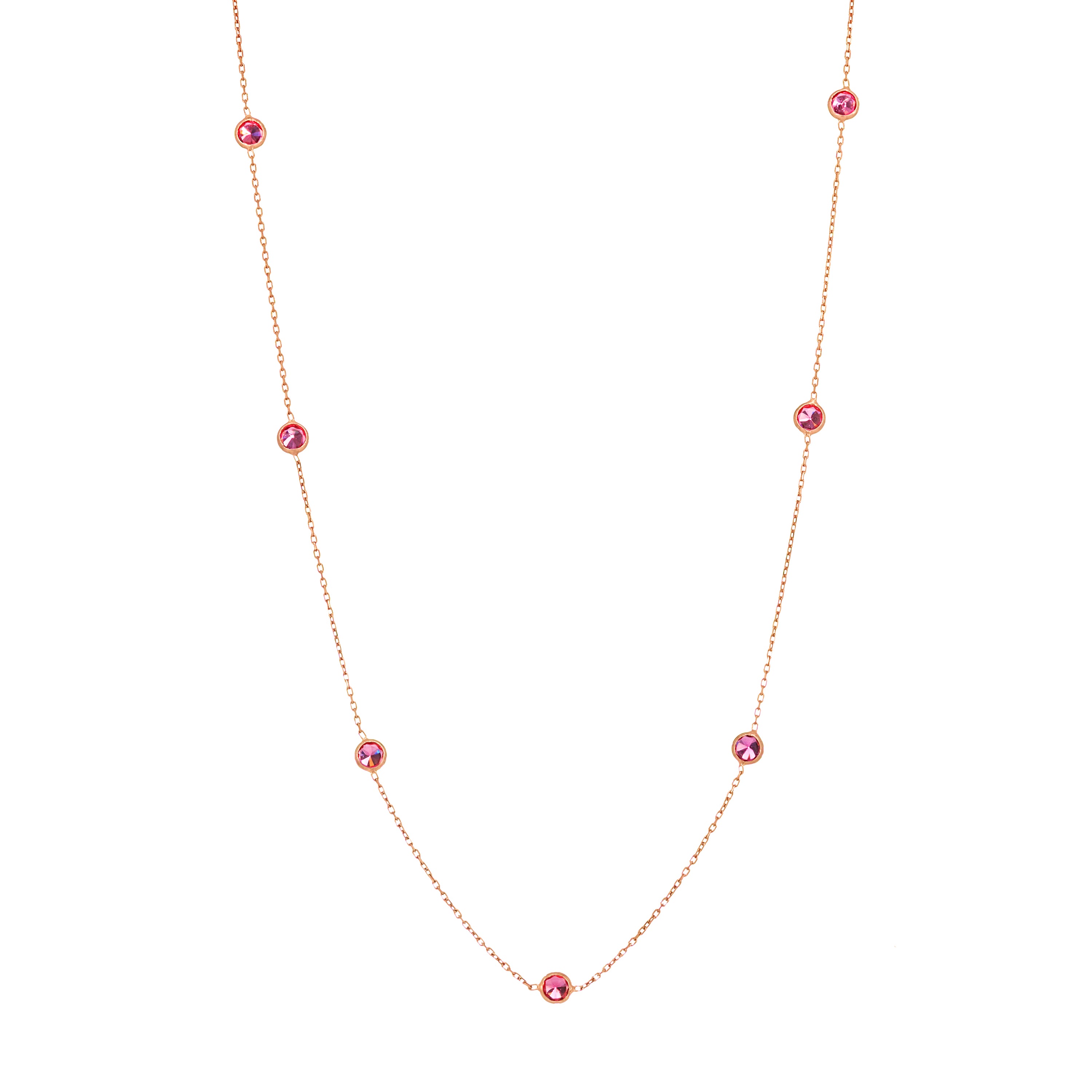 Bezel Long Chain Necklace