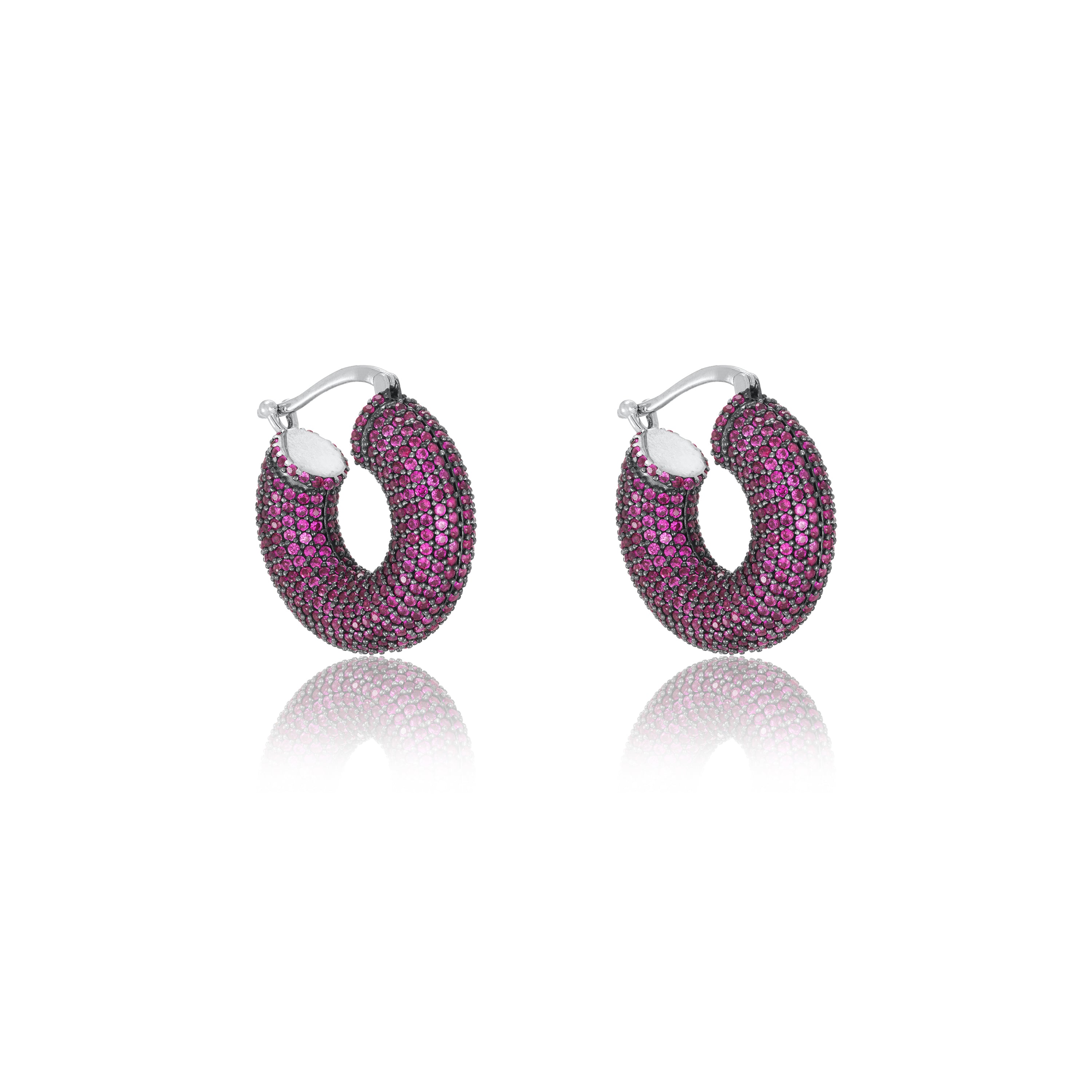 Chunky Pave Hoop Earrings