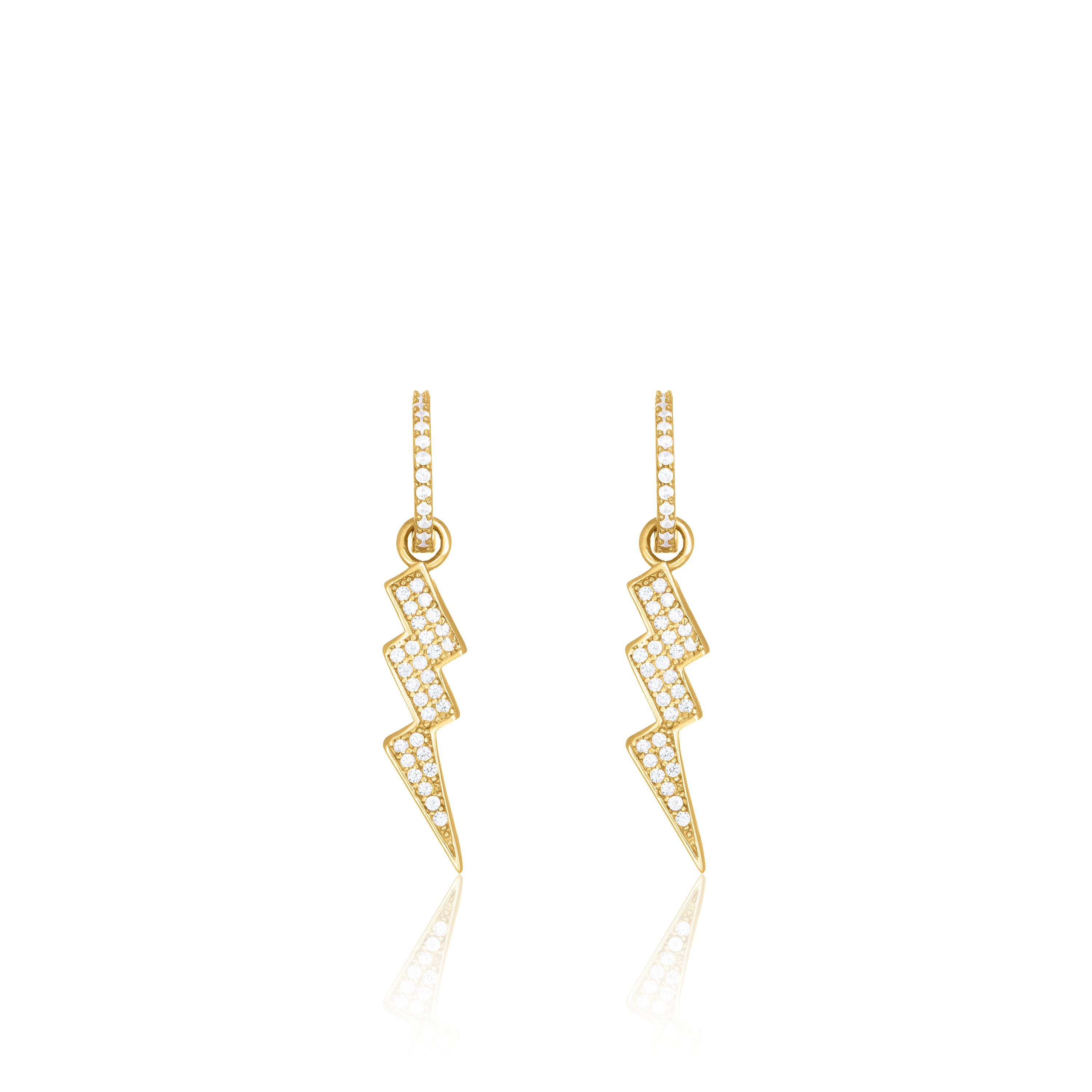 Cubic Zirconia Big Lightning Bolt Hoop Earring