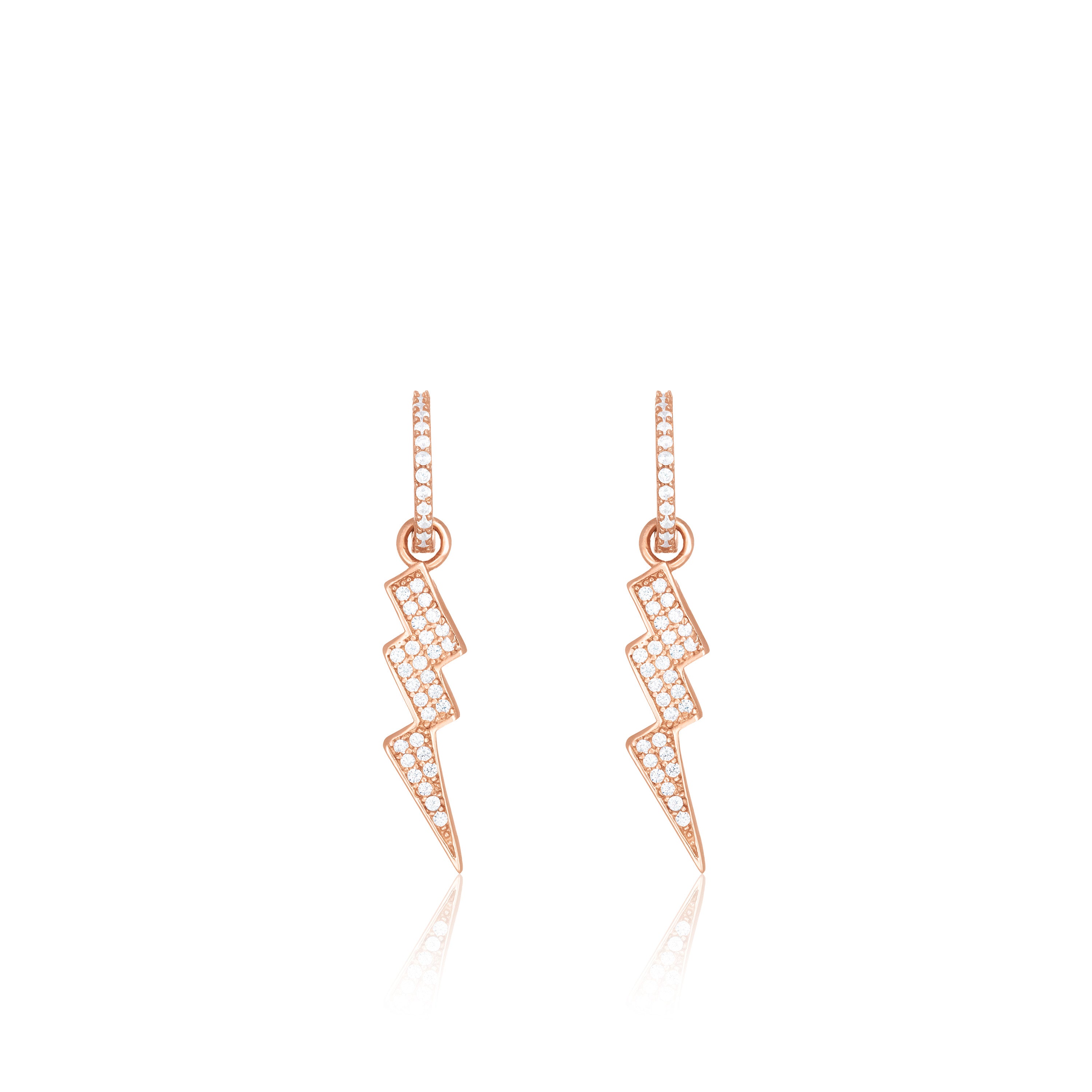 Cubic Zirconia Big Lightning Bolt Hoop Earring