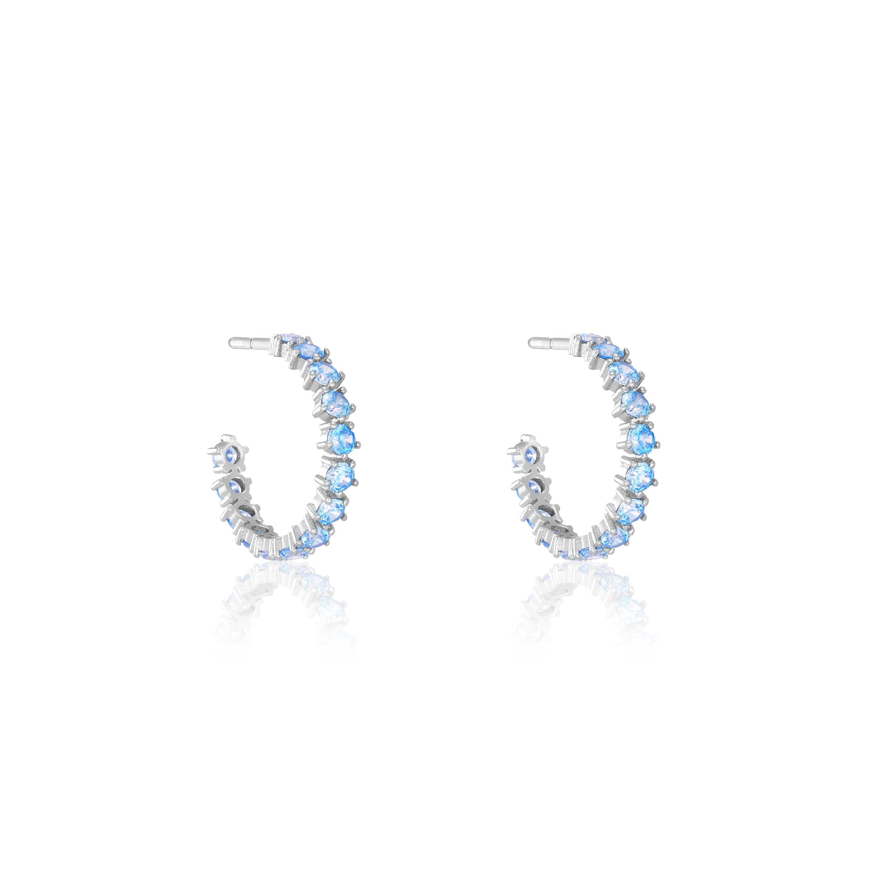 Cubic Zirconia Eternity Open Hoop Earrings