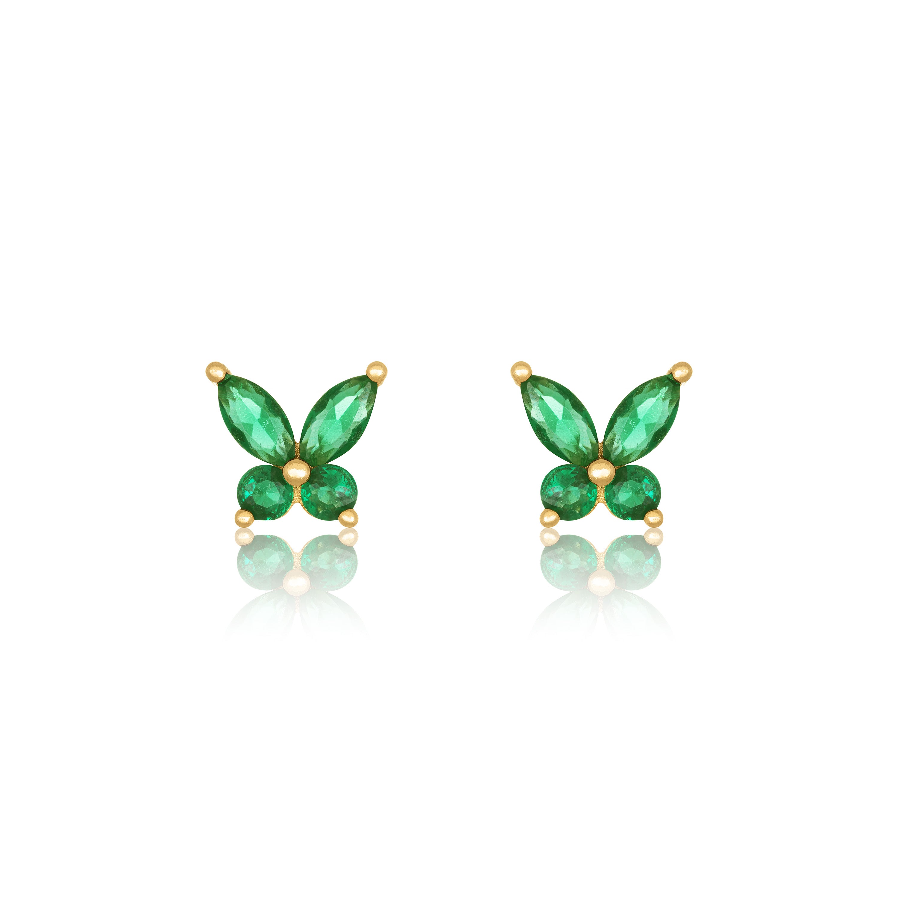 Cubic Zirconia Marquise And Round Butterfly Stud Earring