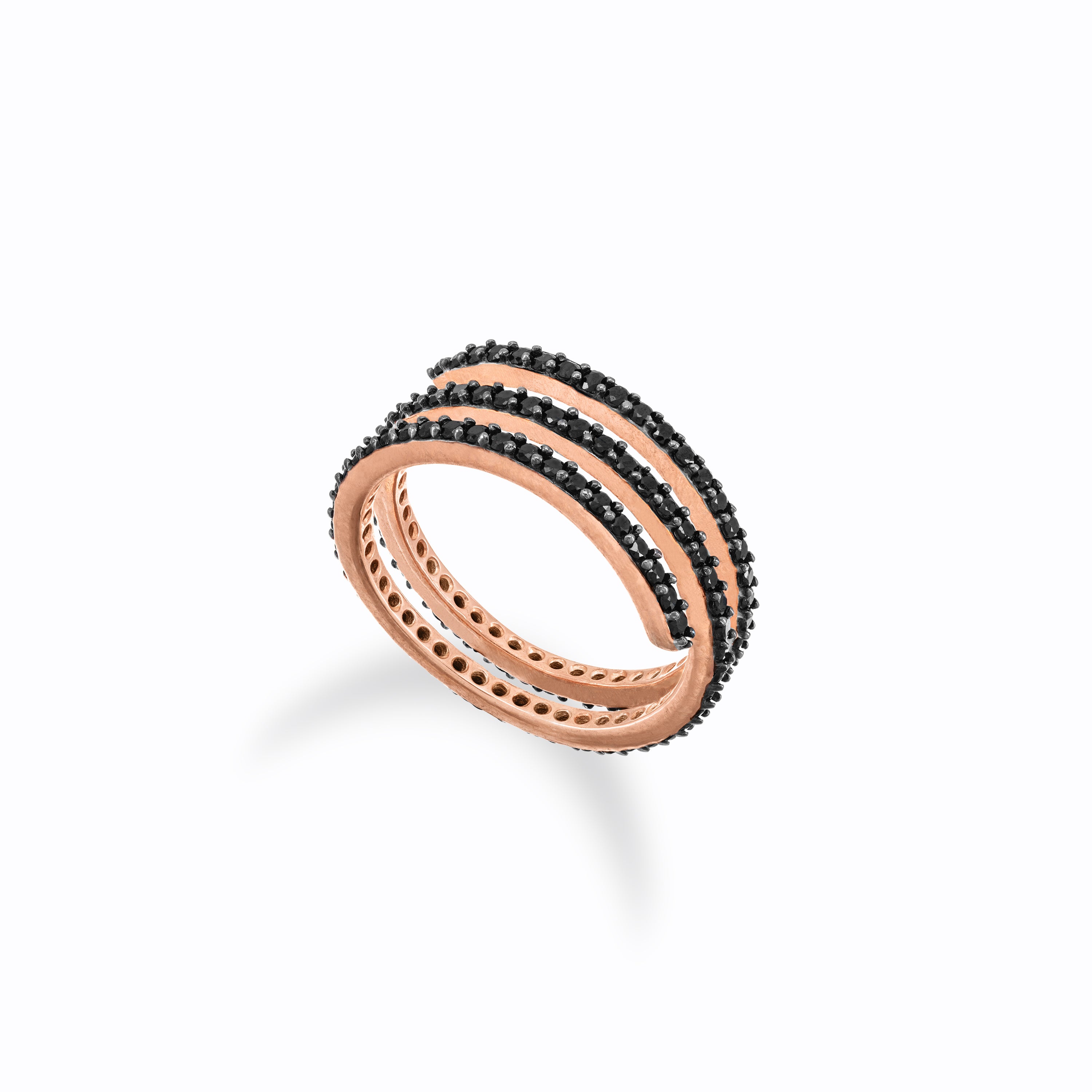 Cubic Zirconia Spiral Ring-Colored