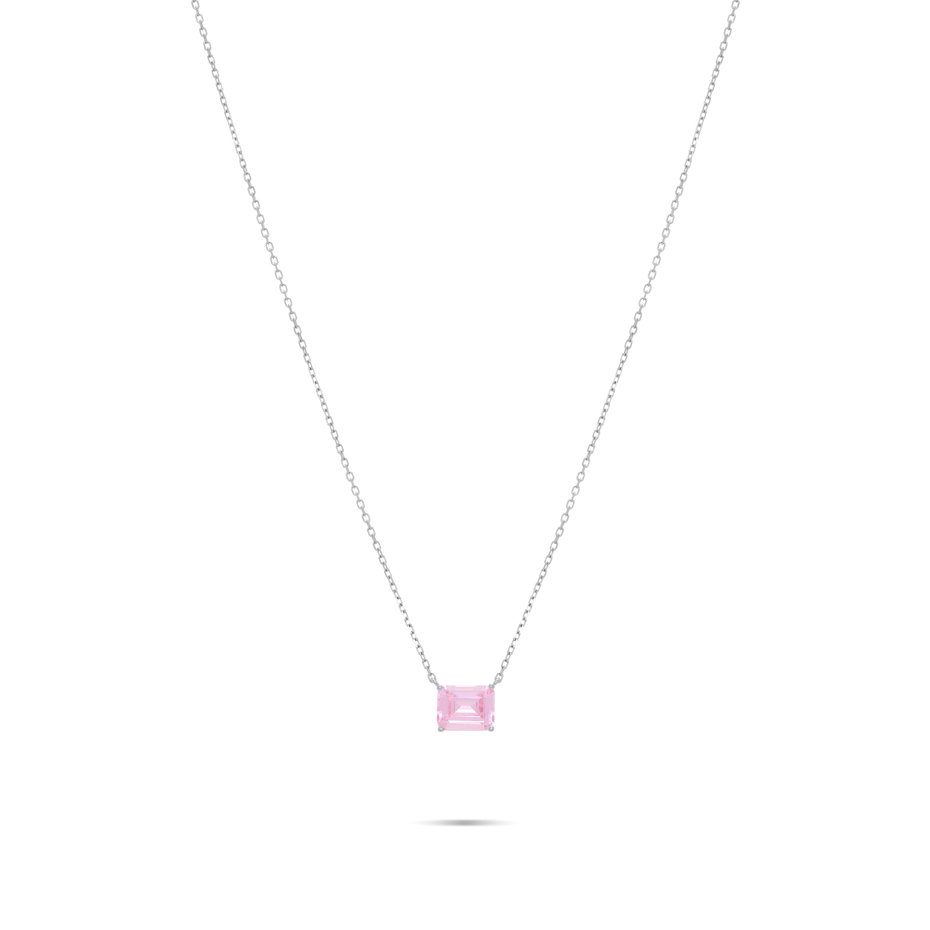 Cubic Zirconia Big Stone Chain Necklace