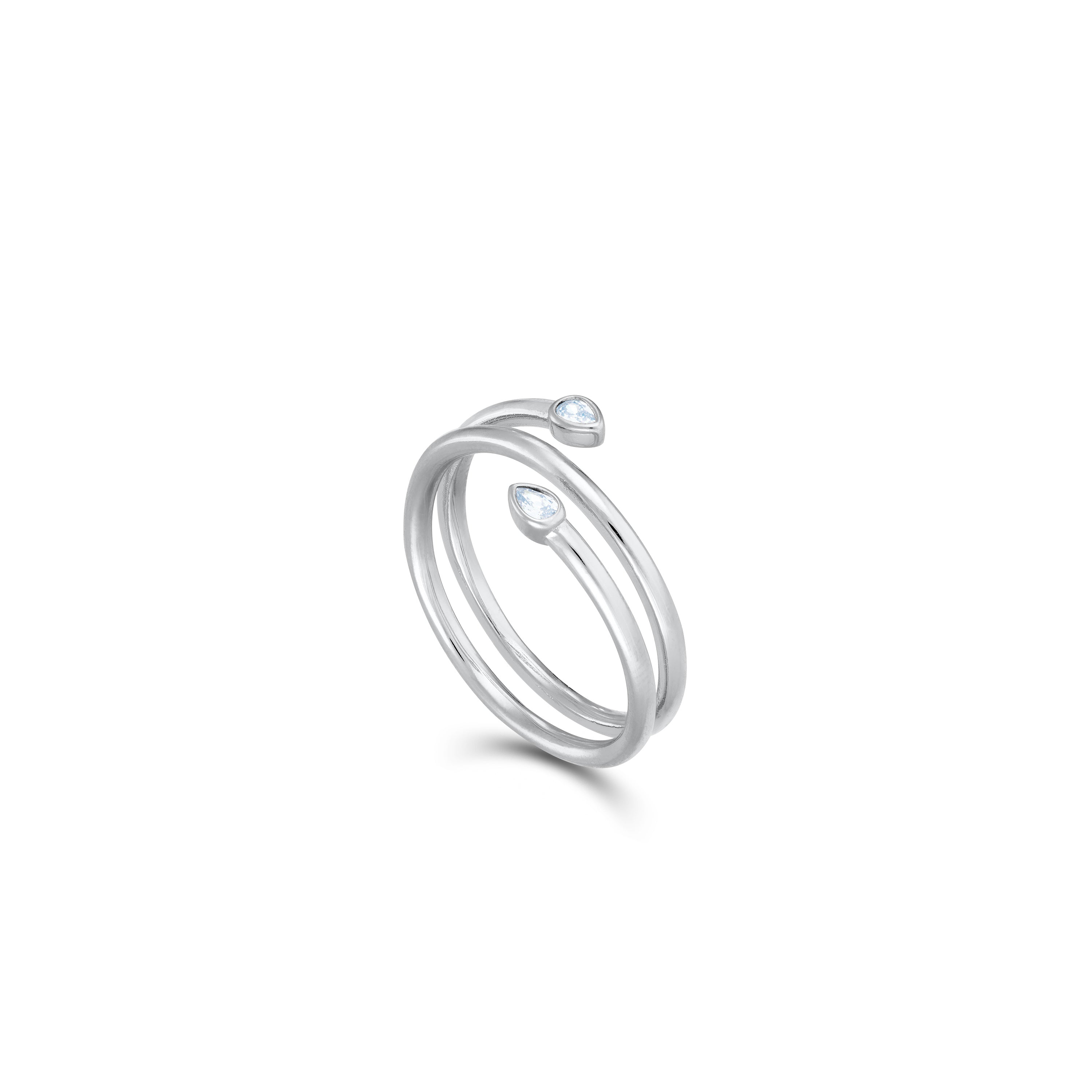 Double Teardrop Spiral Ring