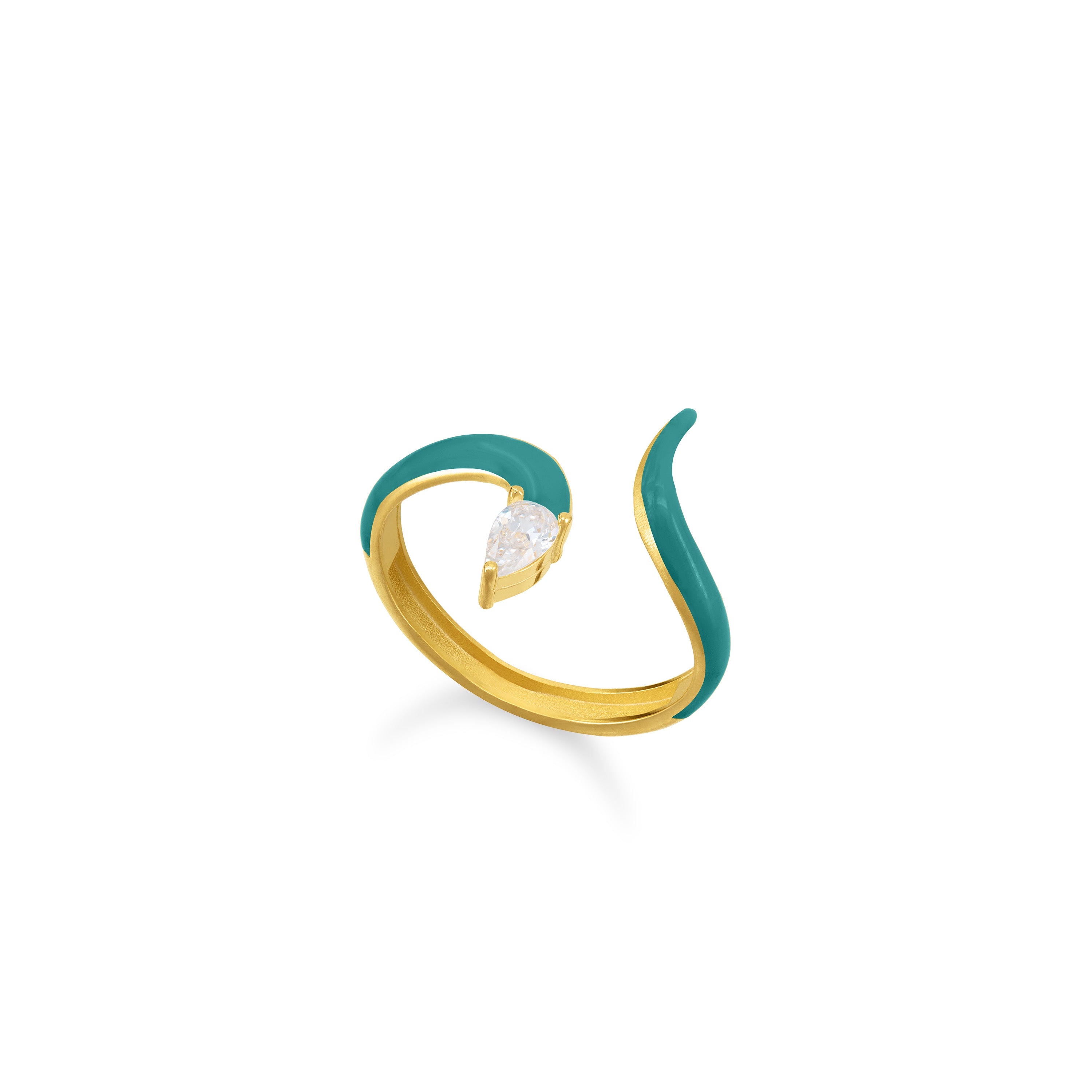 Enamel Snake Open Ring