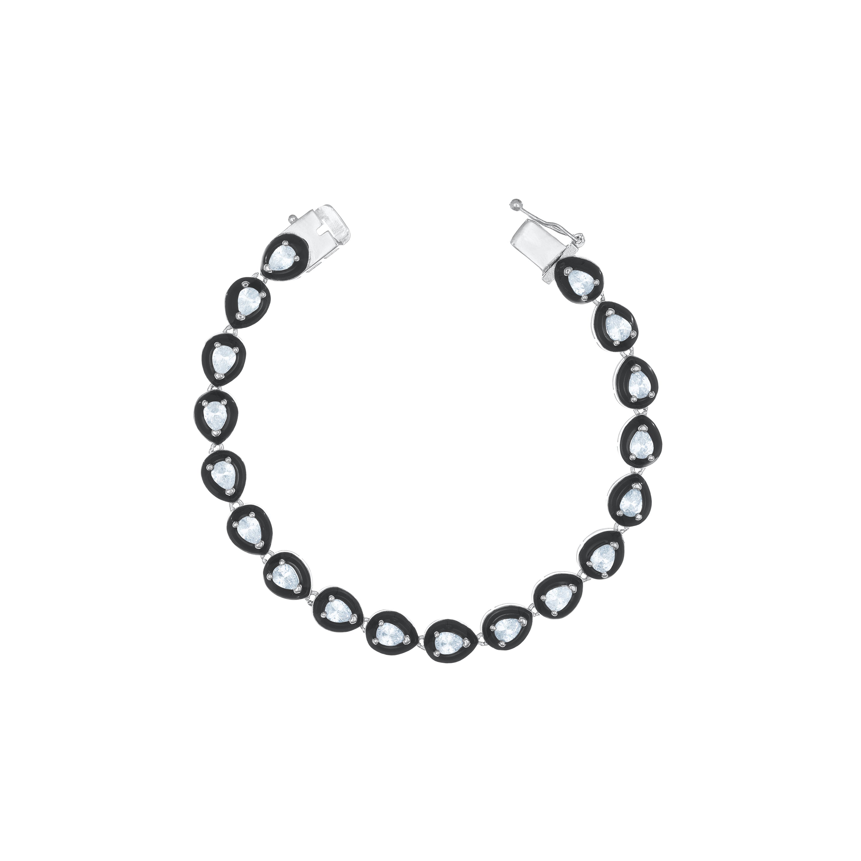 Enamel Frame Teardrop Tennis Bracelet
