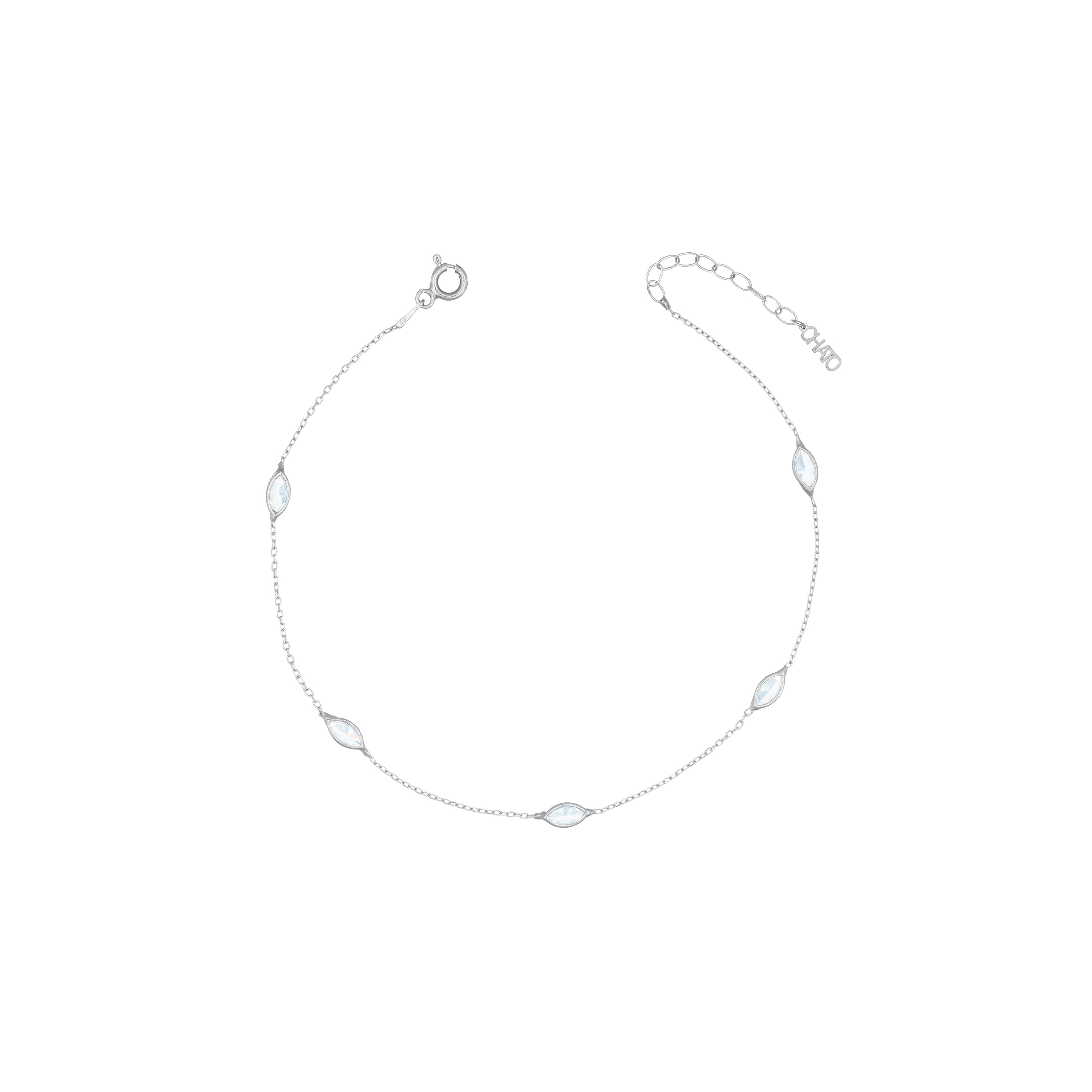 Five Marquise Bezel Chain Anklet
