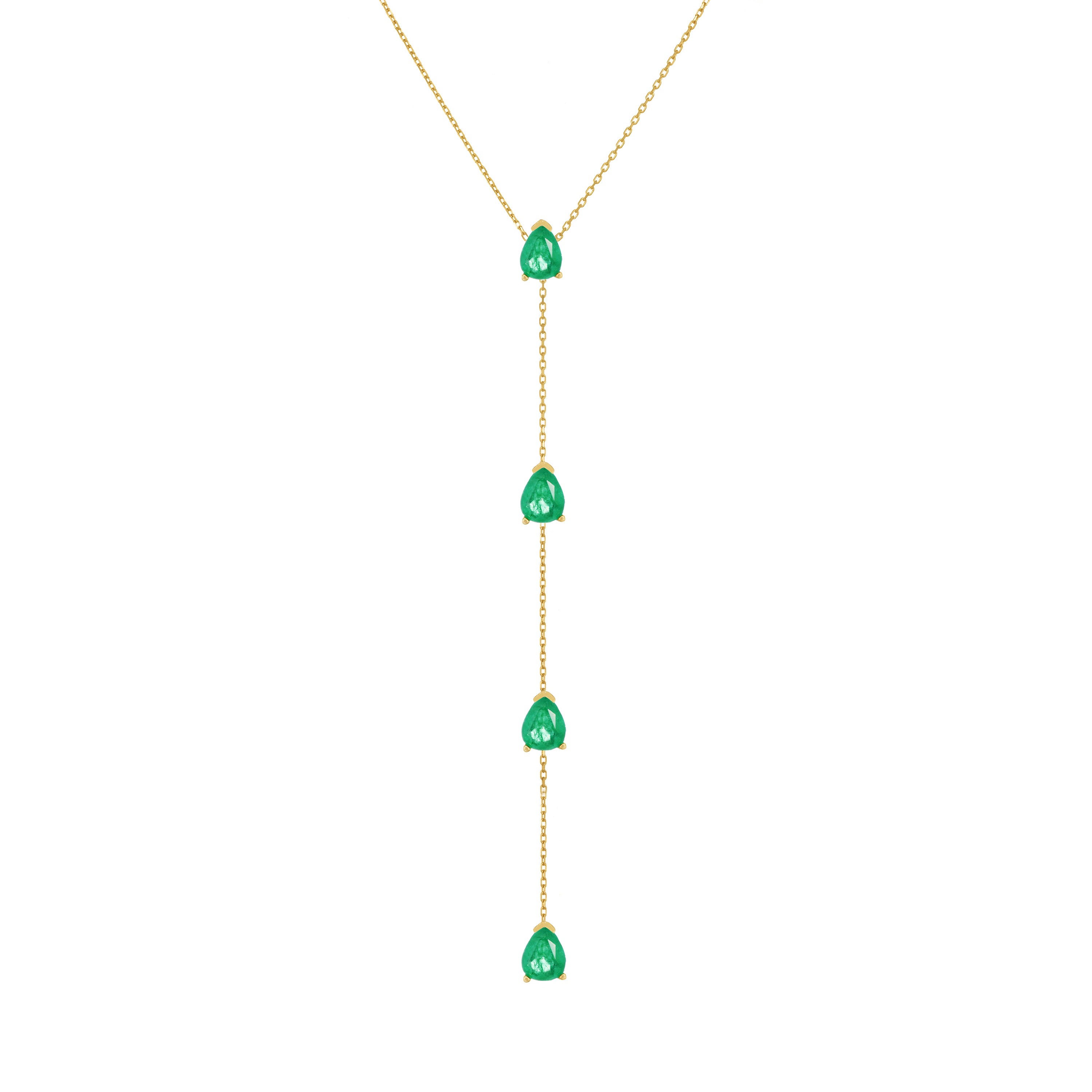 Four Teardrops Lariat Necklace