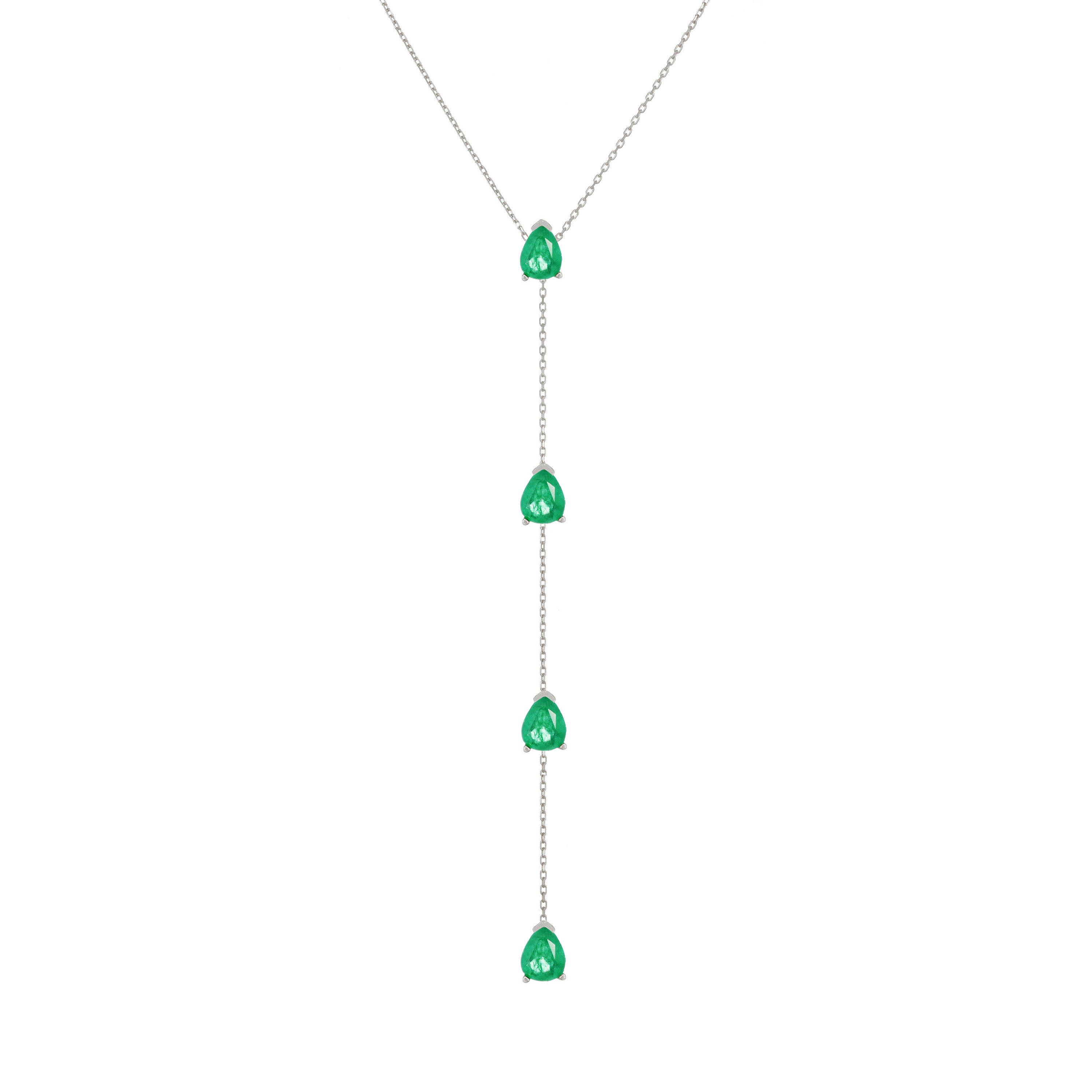 Four Teardrops Lariat Necklace