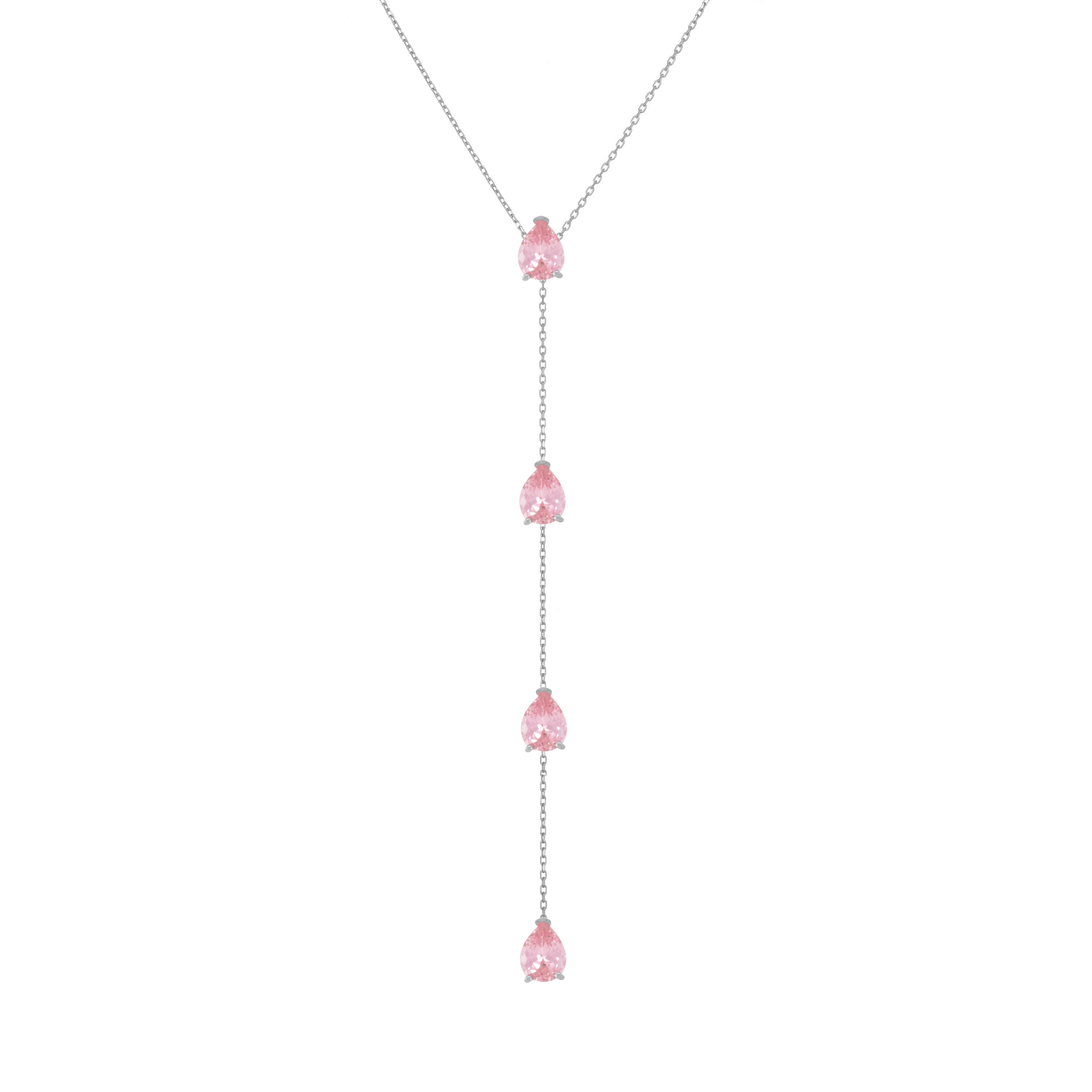 Four Teardrops Lariat Necklace