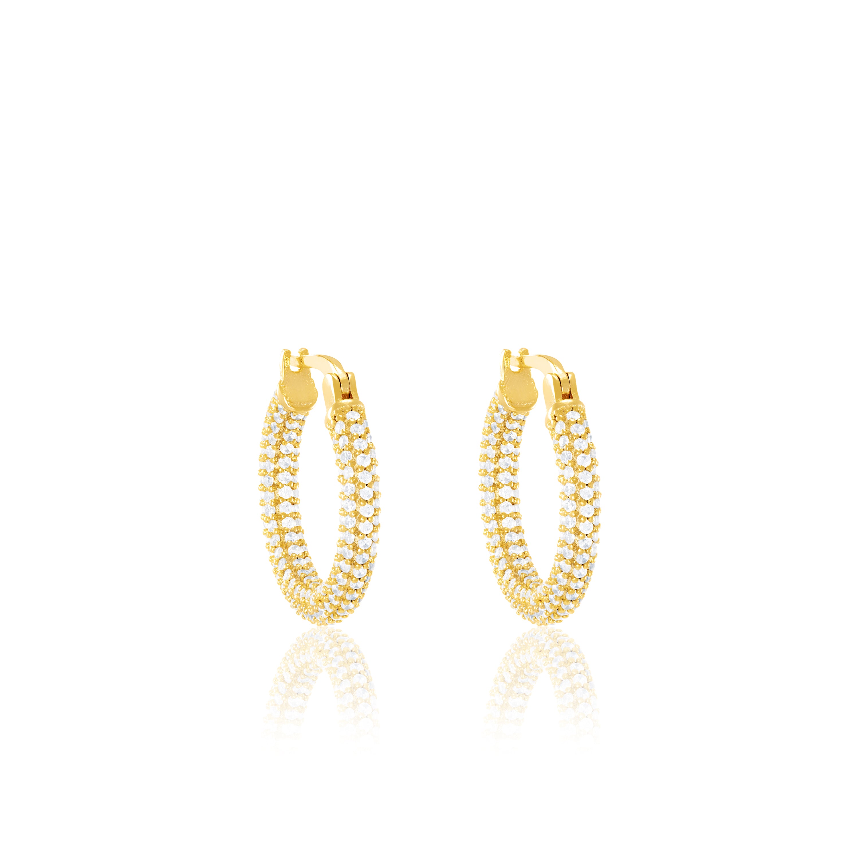 Full Pave CZ Eternity Hoop Earrings