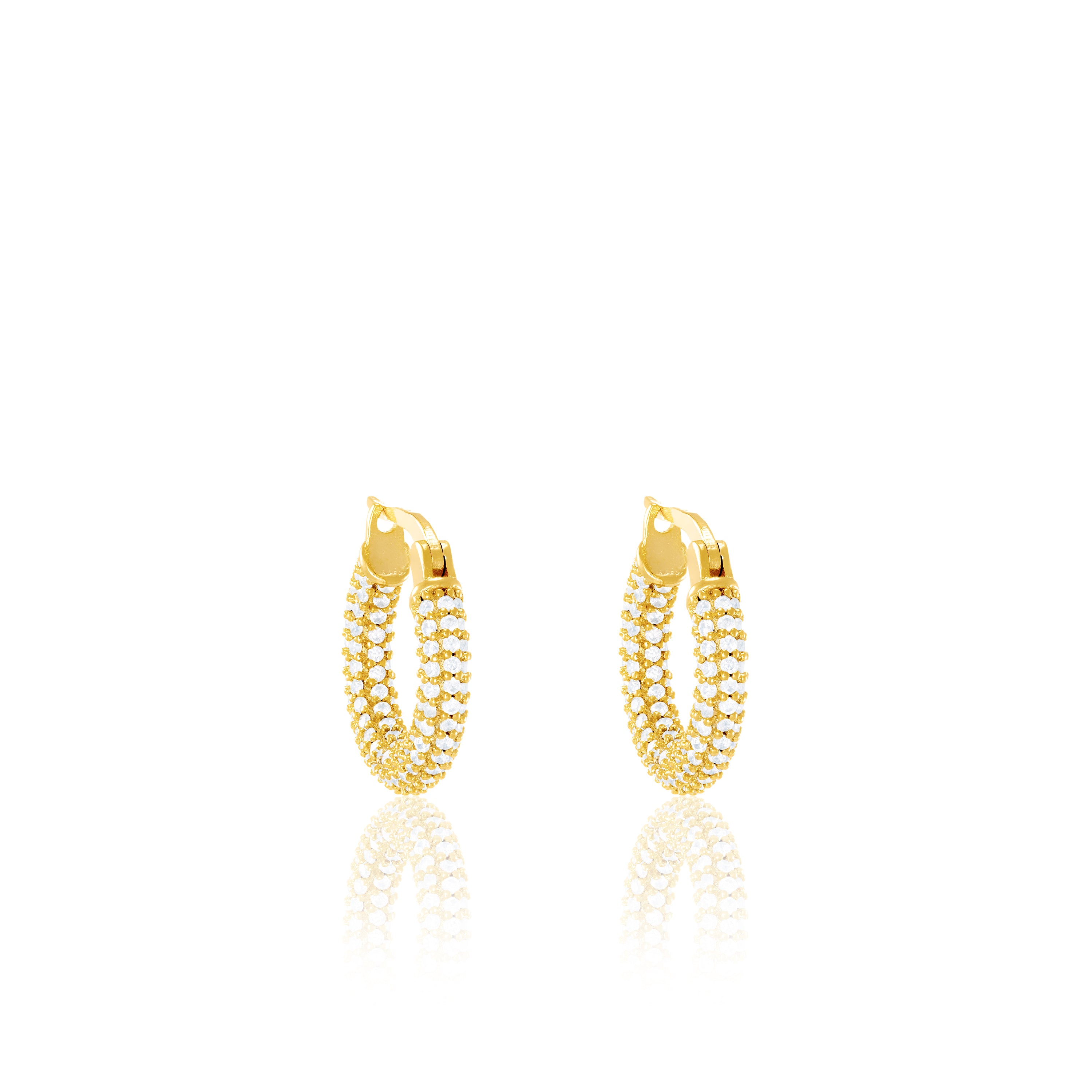 Full Pave CZ Eternity Hoop Earrings